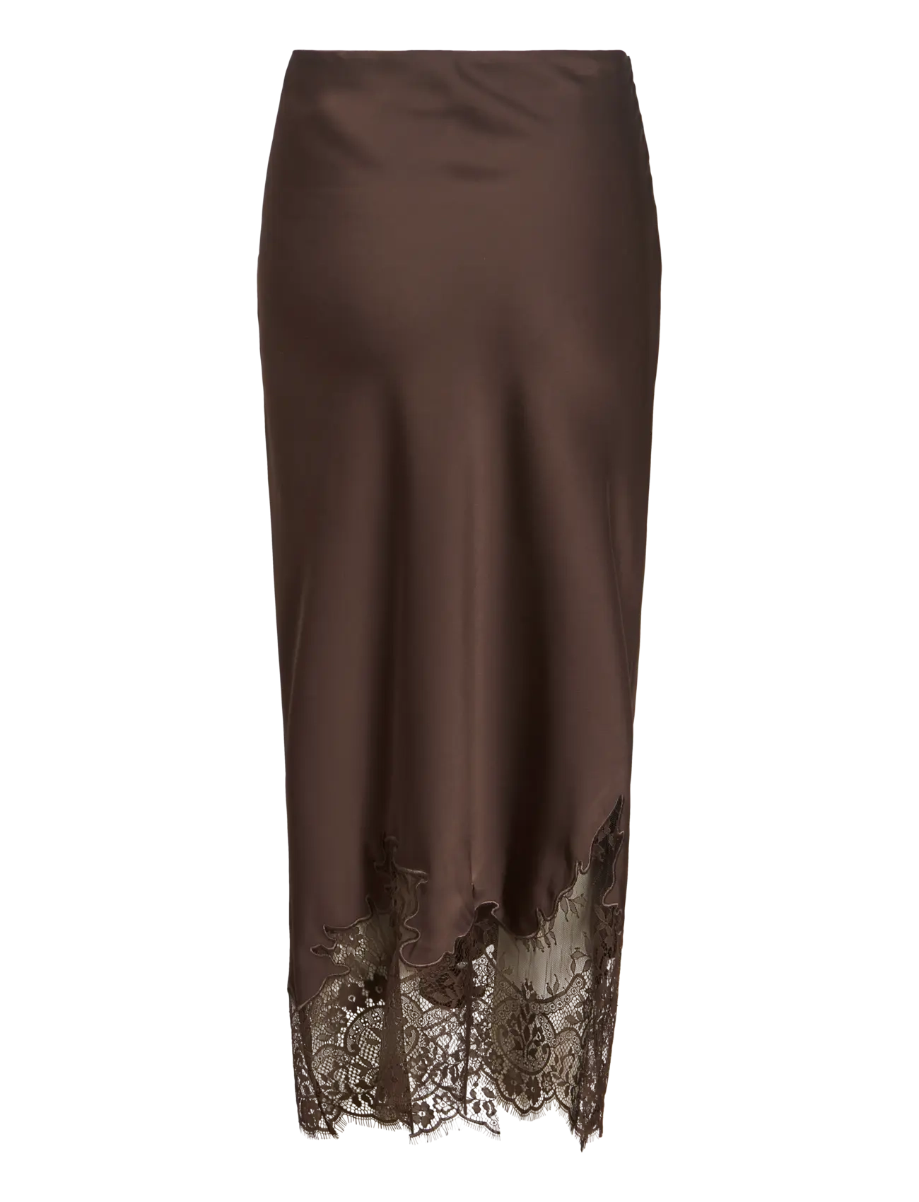 Vila - VISABEL HW MIDI LACE DETAIL SKIRT - chocolate brown - 2