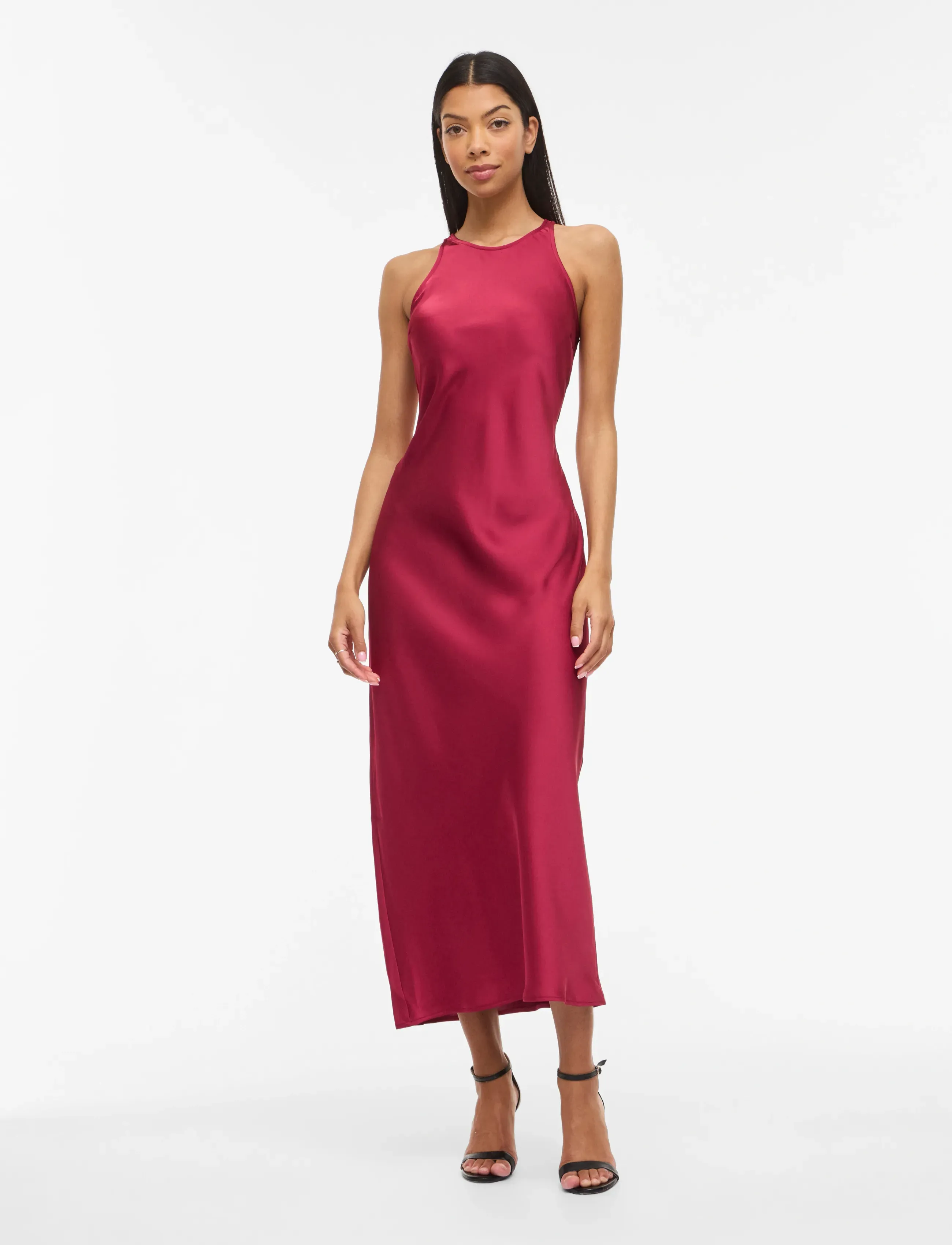 Vila Viravenna S/L Ankle Dress - Noos/Oc, 42, Burgundy, Kjoler > Maxikjole, Dame