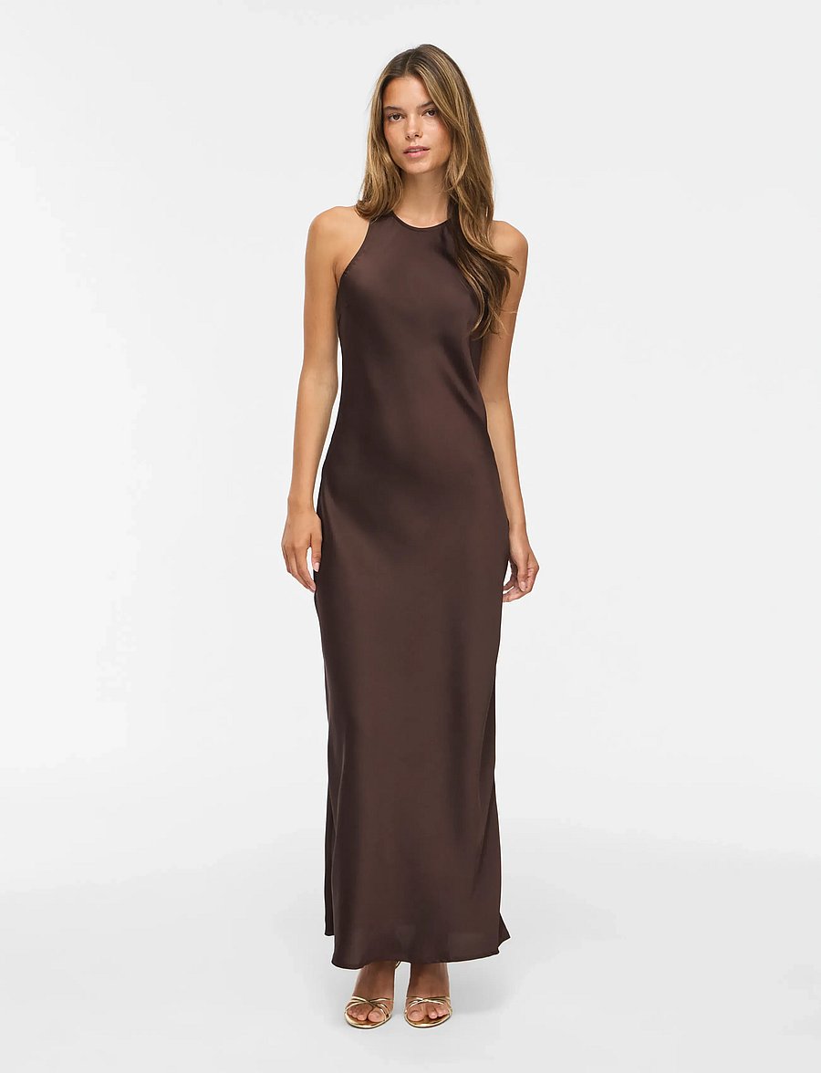 Vila - VIRAVENNA S/L ANKLE DRESS - NOOS/OC - aftenkjoler - coffee bean - 0