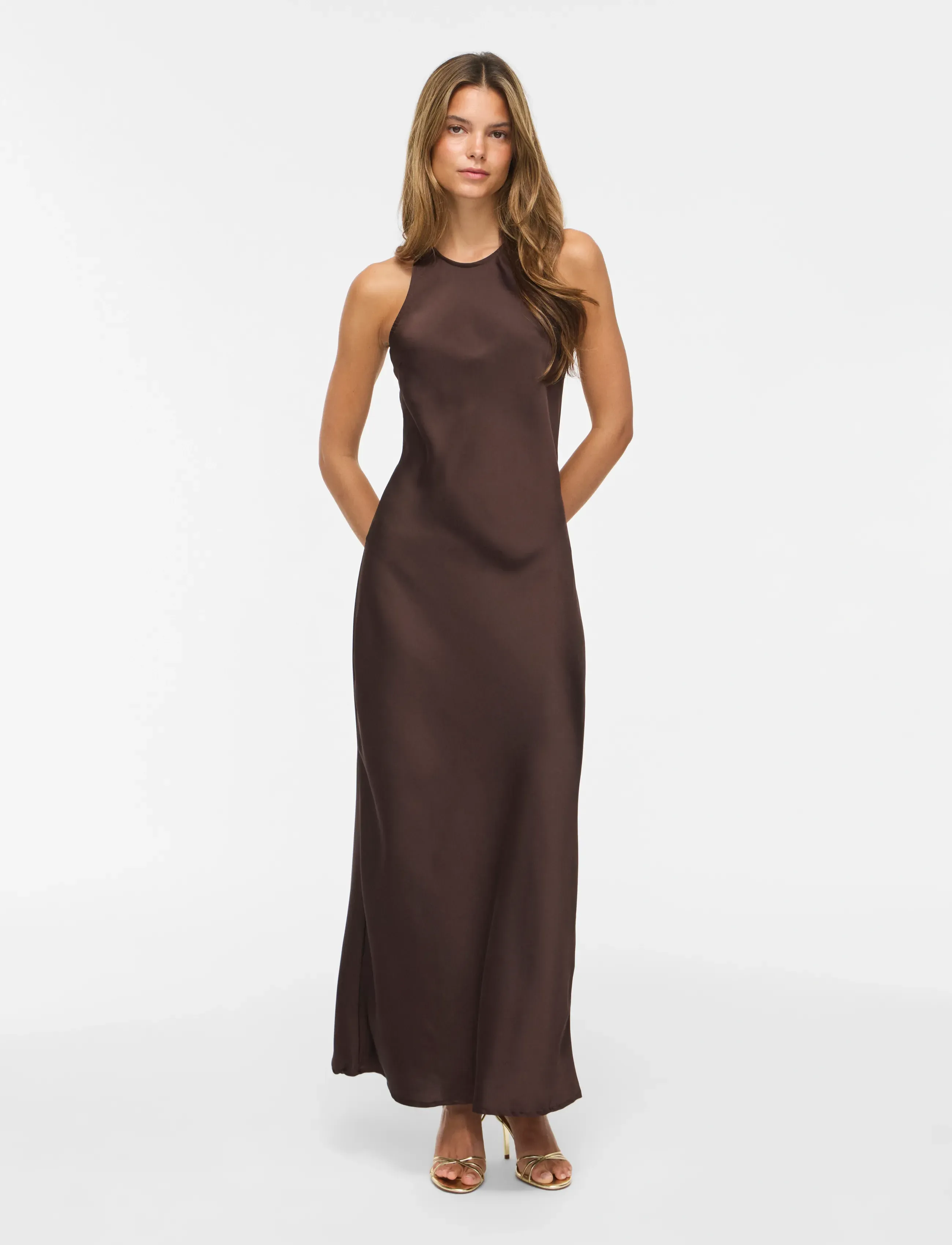 Vila - VIRAVENNA S/L ANKLE DRESS - NOOS/OC - aftenkjoler - coffee bean - 4