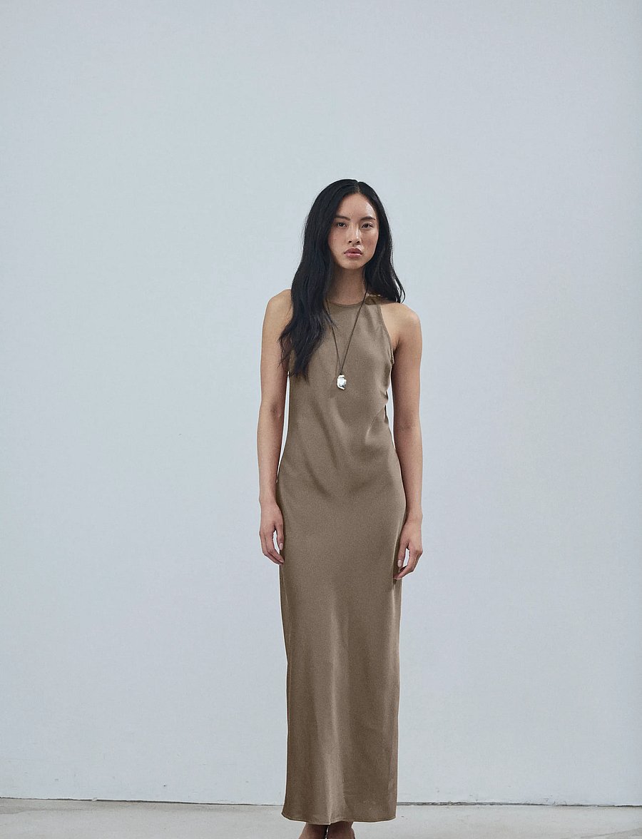 Vila - VIRAVENNA S/L ANKLE DRESS - NOOS/OC - aftonklänningar - fossil - 0