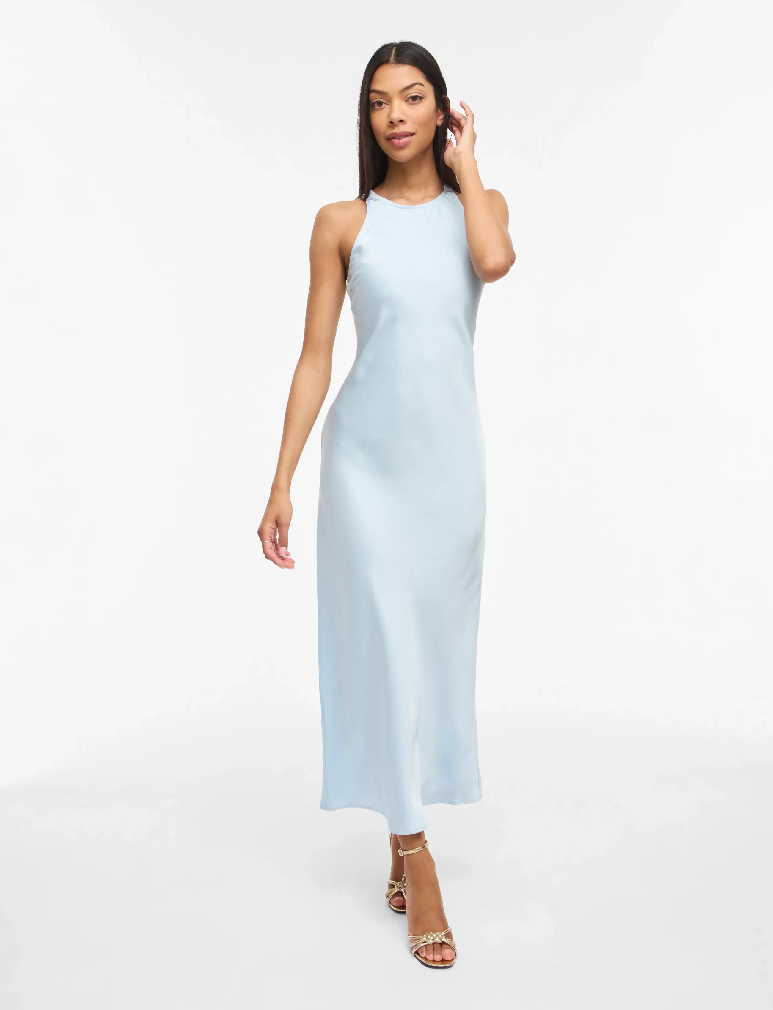 Vila Viravenna S/L Ankle Dress - Noos/Oc, 42, Blue, Kjoler > Maxikjole, Dame