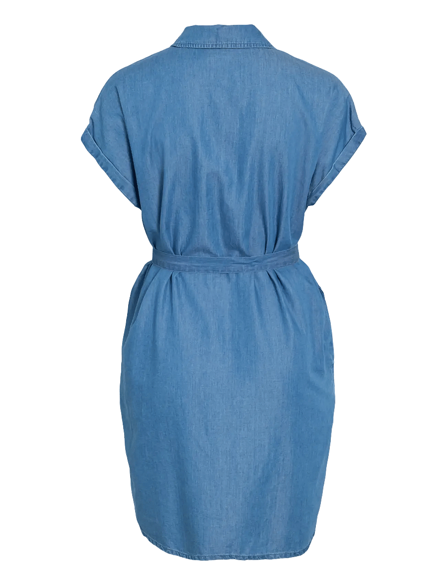 Vila - VINORI S/S SHIRT DRESS - NOOS - overhemdjurken - medium blue denim - 2