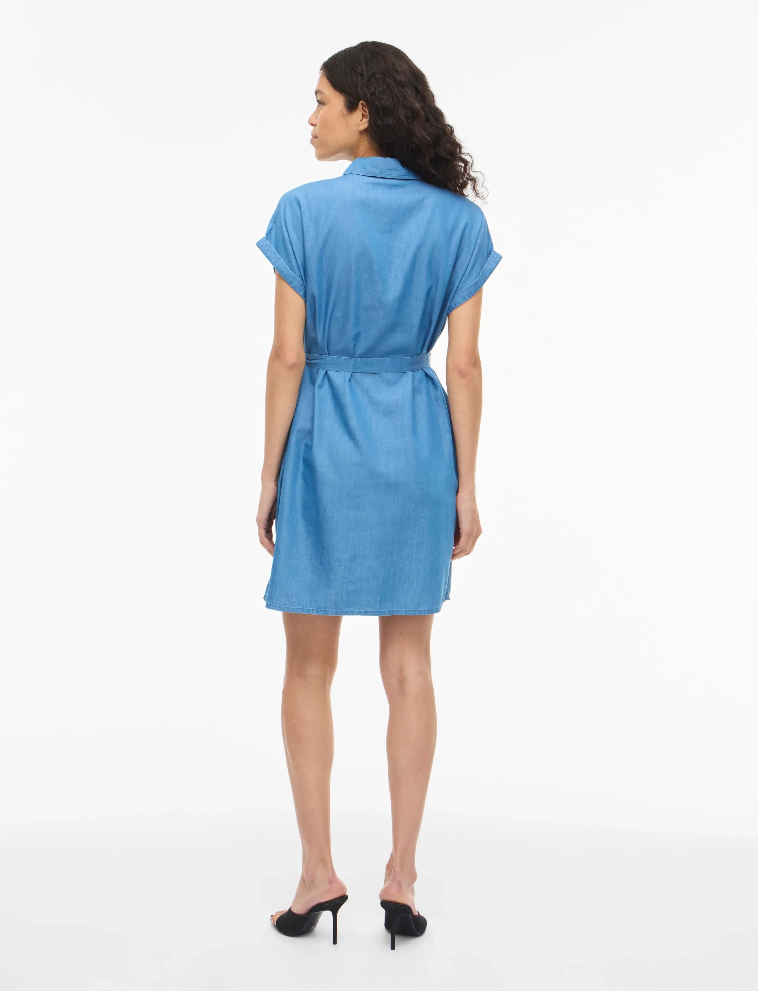 Vila - VINORI S/S SHIRT DRESS - NOOS - overhemdjurken - medium blue denim - 3