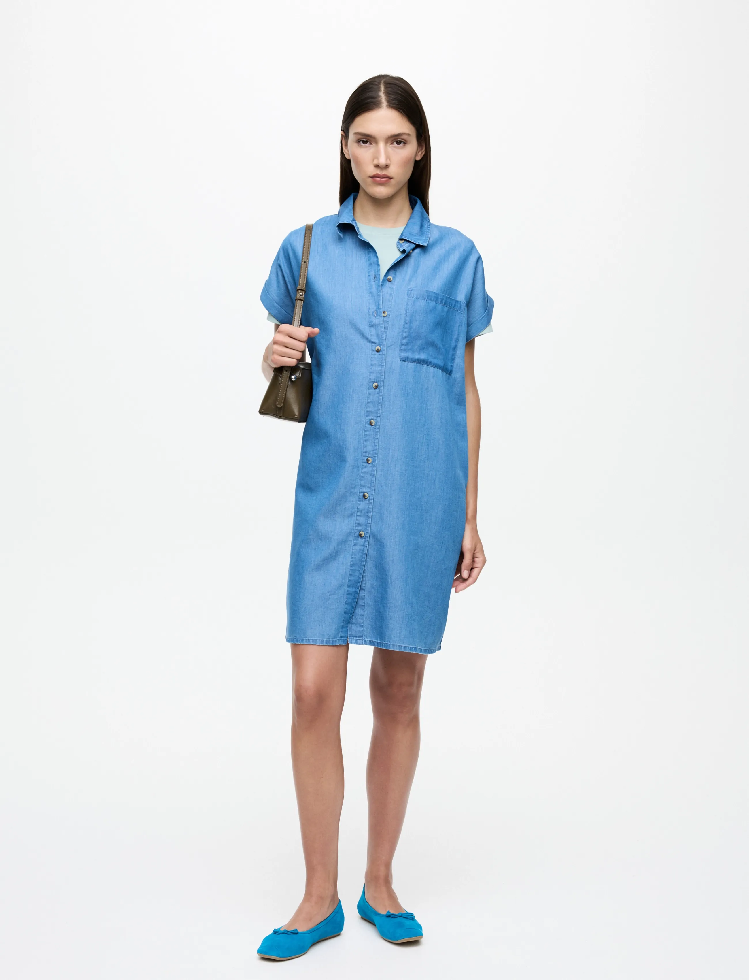 Vila - VINORI S/S SHIRT DRESS - NOOS - hemdkleider - medium blue denim - 5