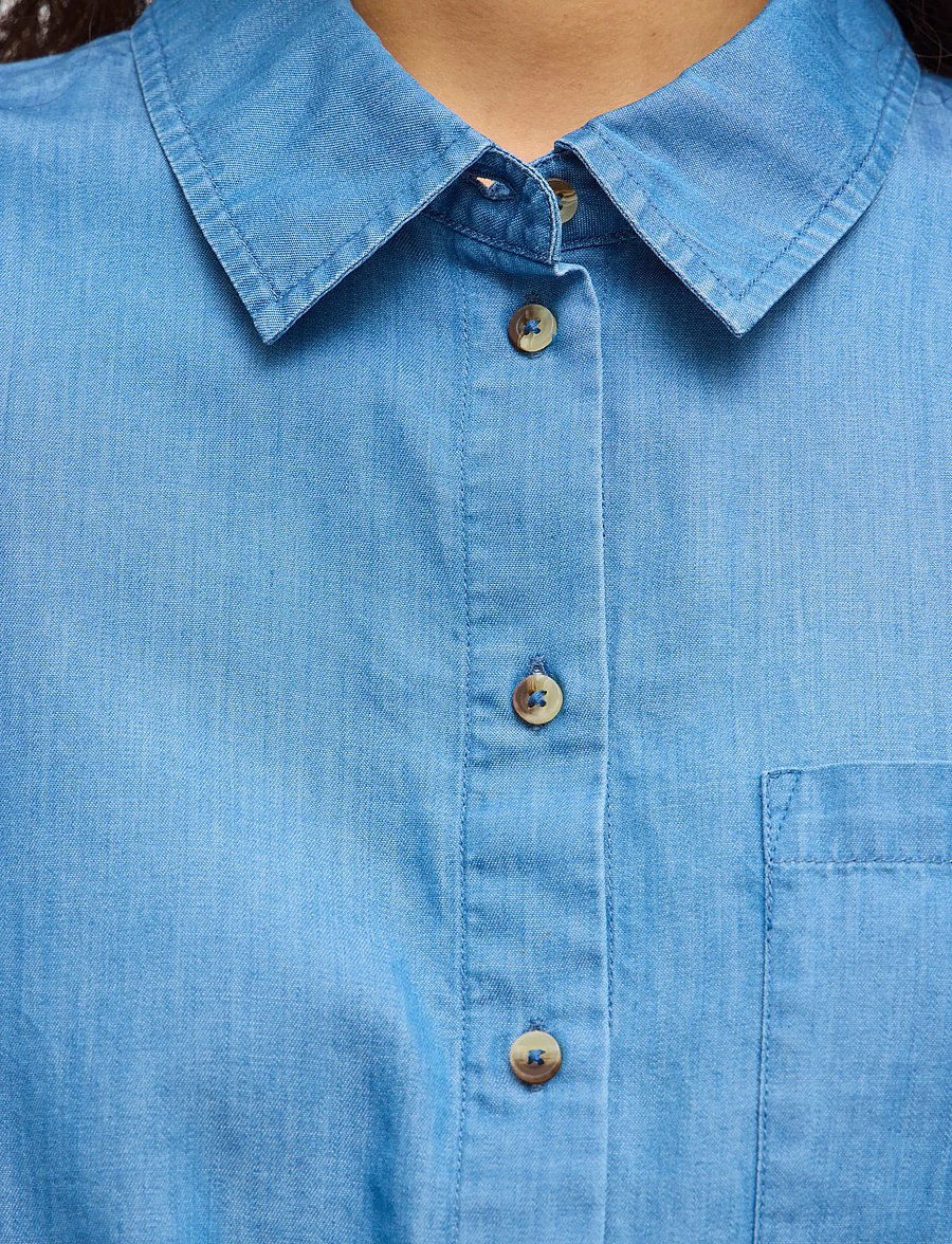 Vila - VINORI S/S SHIRT DRESS - NOOS - overhemdjurken - medium blue denim - 5