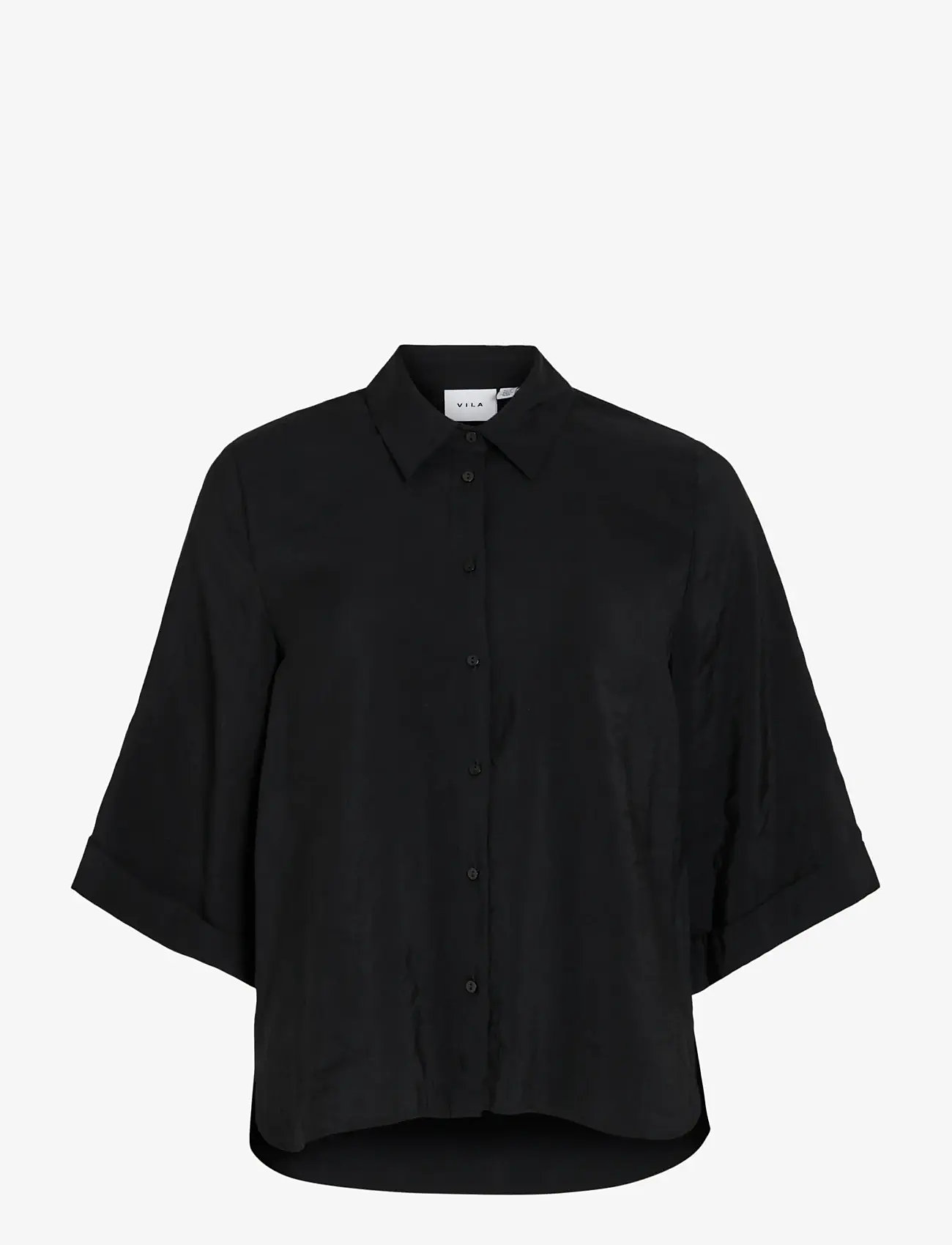 Vila - VIHULA 3/4 SHIRT - NOOS - kortærmede skjorter - black beauty - 1