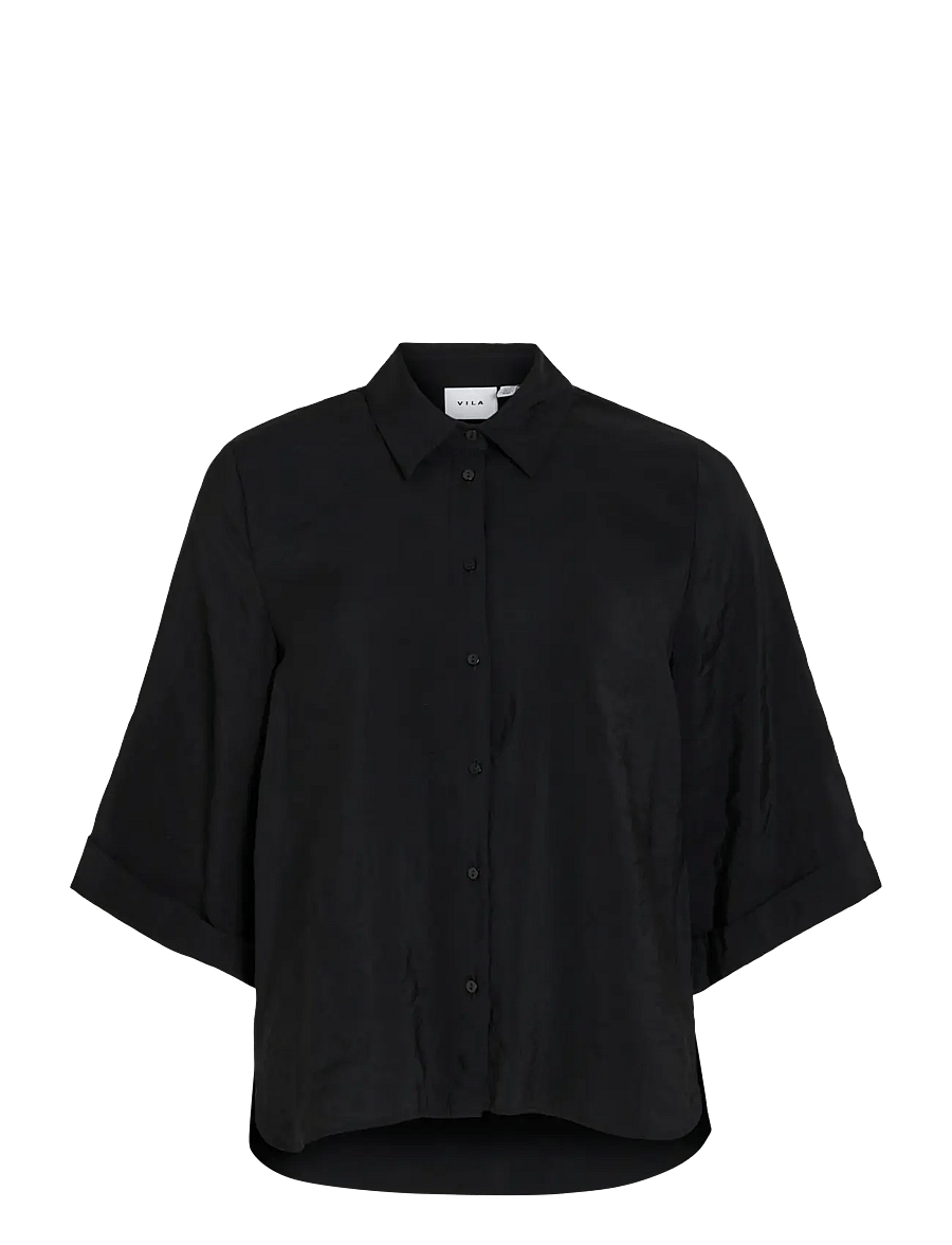 Vila - VIHULA 3/4 SHIRT - NOOS - kortärmade skjortor - black beauty - 1