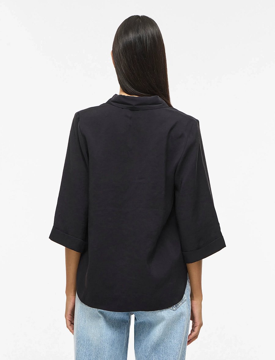 Vila - VIHULA 3/4 SHIRT - NOOS - kortärmade skjortor - black beauty - 3