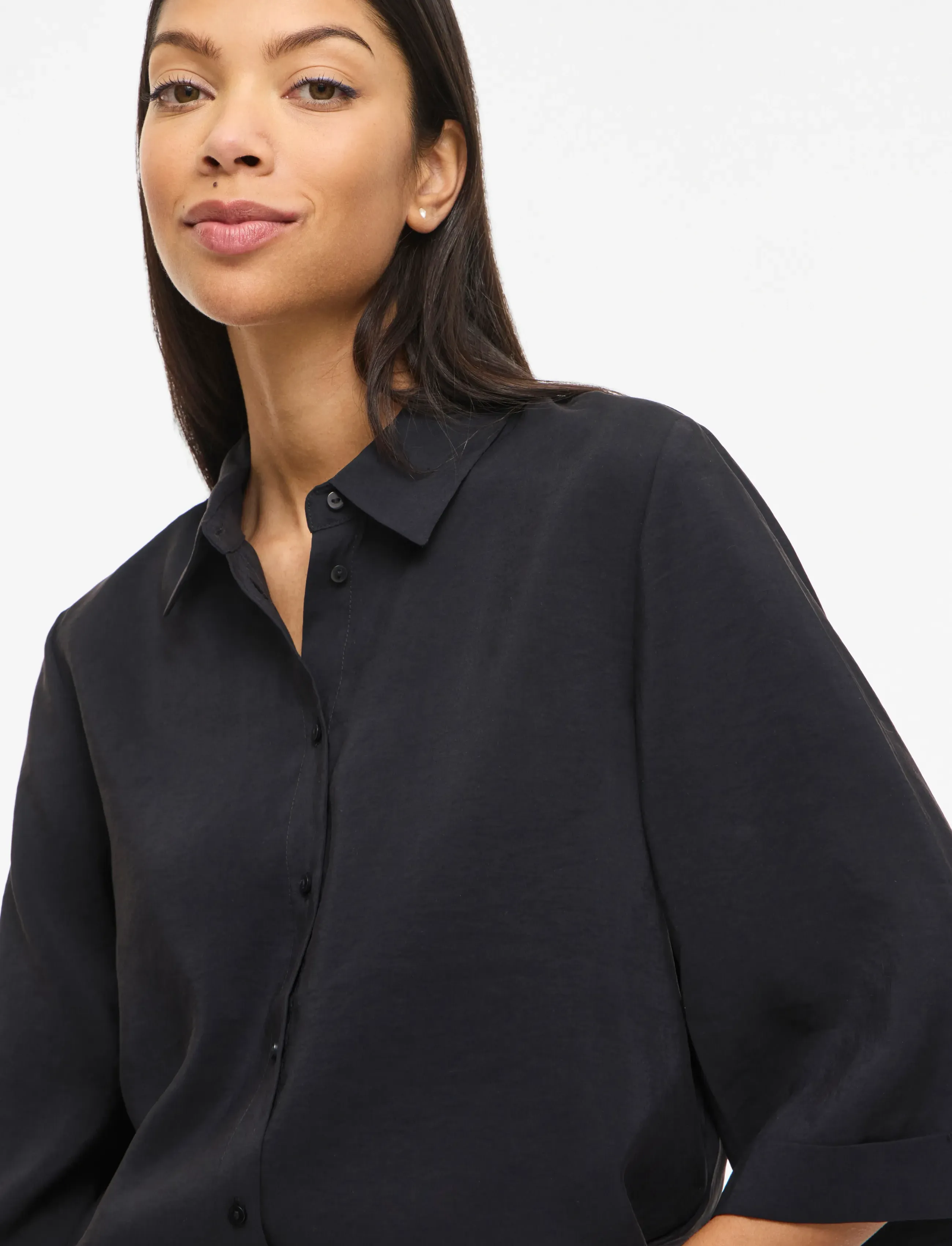 Vila - VIHULA 3/4 SHIRT - NOOS - lühikeste varrukatega särgid - black beauty - 5