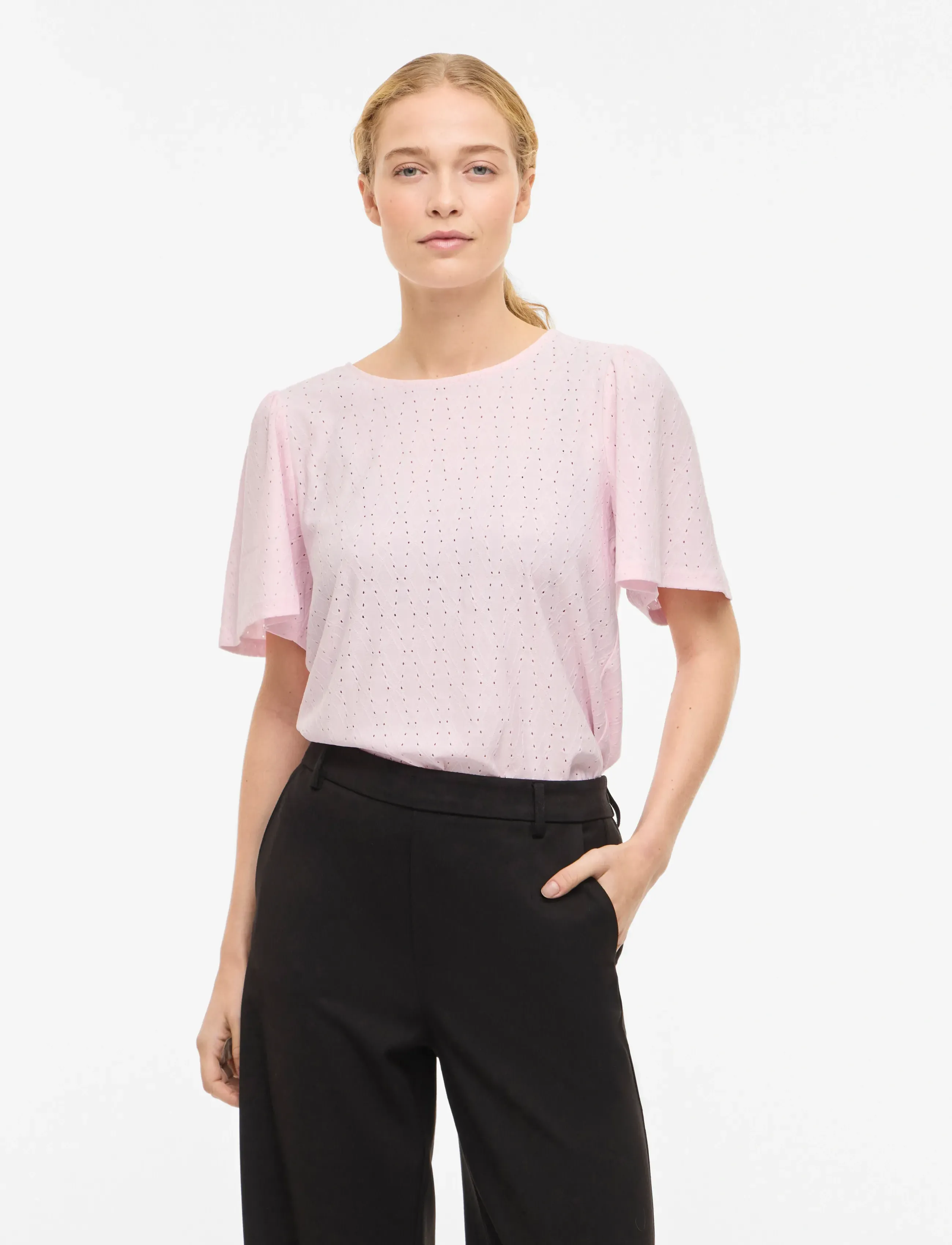 Vila VIBELLI O-NECK S/S TOP - NOOS - Blusen - CHERRY BLOSSOM / pink/rose