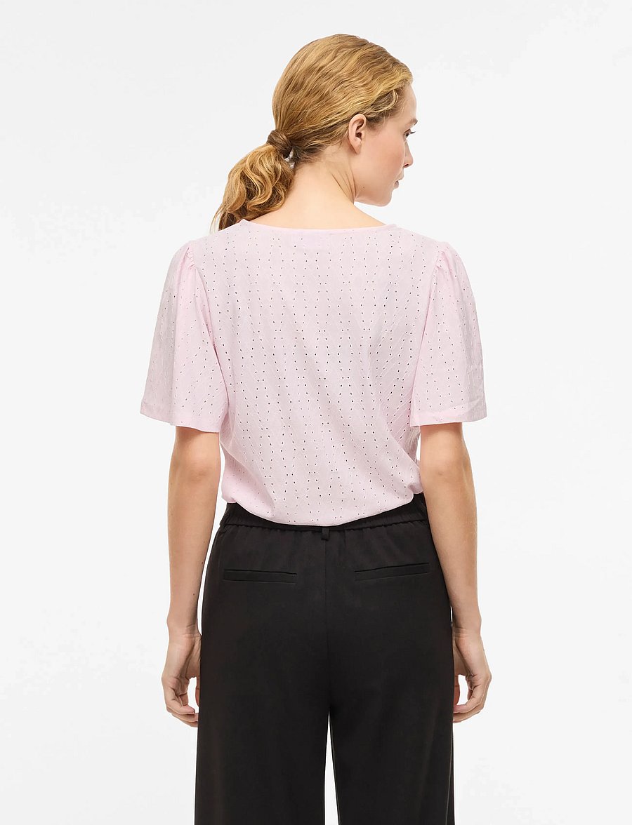 Vila - VIBELLI O-NECK S/S TOP - NOOS - blouses à manches courtes - cherry blossom - 3