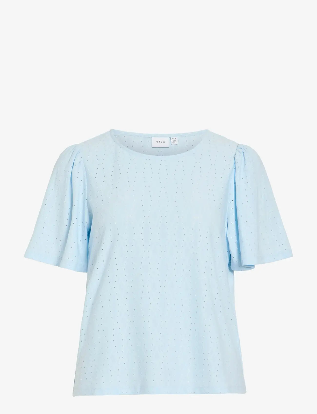 Vila - VIBELLI O-NECK S/S TOP - NOOS - kortærmede bluser - nantucket breeze - 1