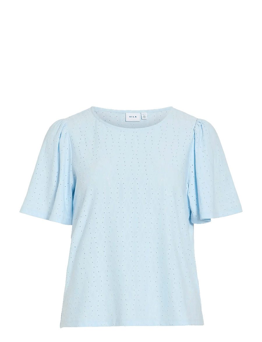 Vila - VIBELLI O-NECK S/S TOP - NOOS - lühikeste varrukatega pluusid - nantucket breeze - 1