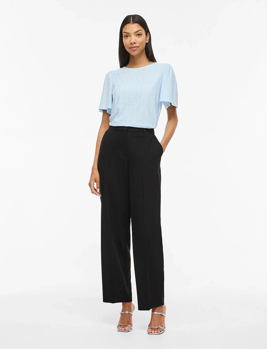Vila - VIBELLI O-NECK S/S TOP - NOOS - lühikeste varrukatega pluusid - nantucket breeze - 4