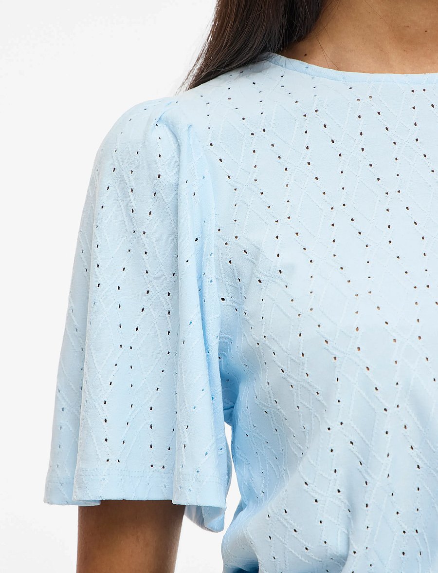 Vila - VIBELLI O-NECK S/S TOP - NOOS - lühikeste varrukatega pluusid - nantucket breeze - 5