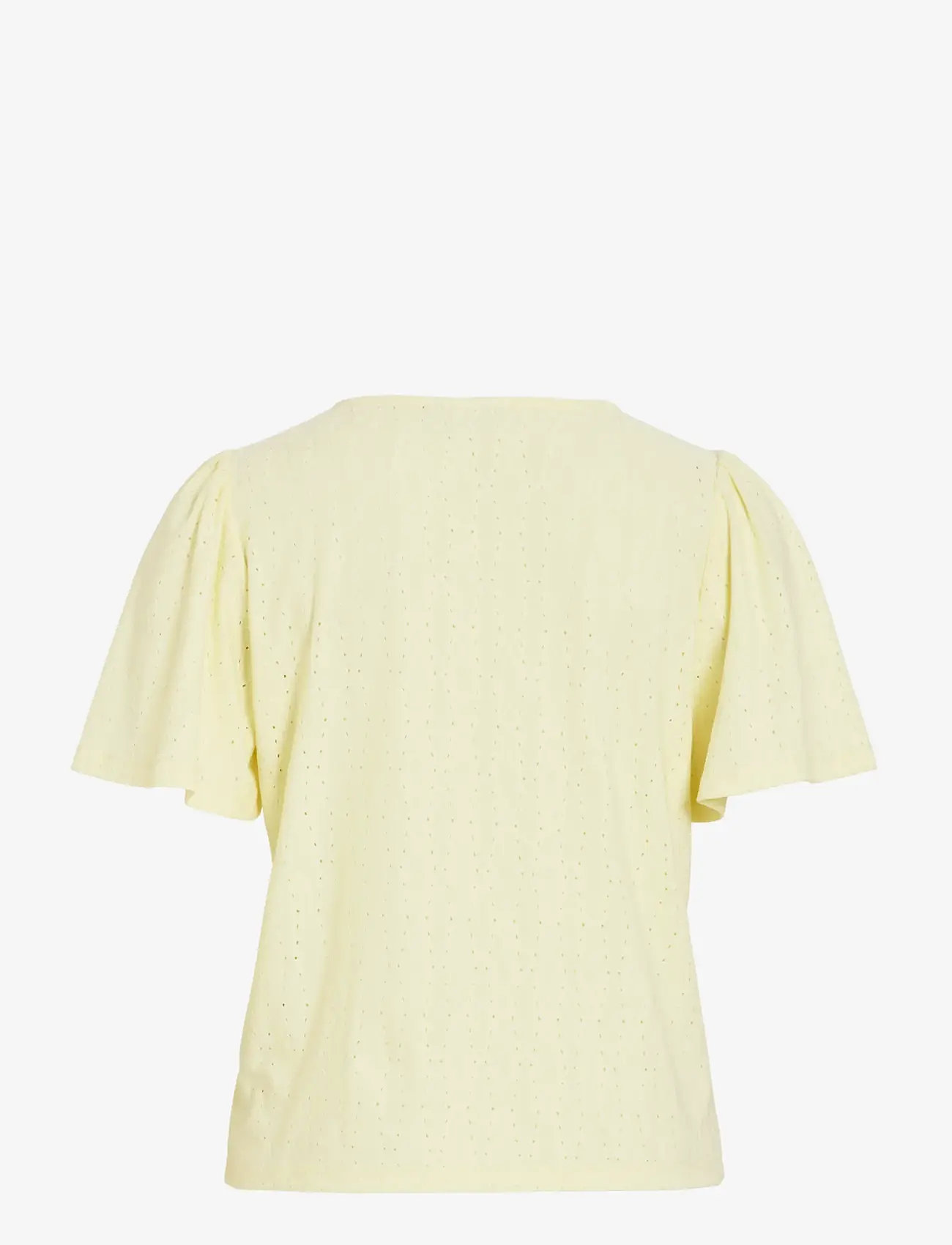 Vila - VIBELLI O-NECK S/S TOP - NOOS - kortærmede bluser - pastel yellow - 2