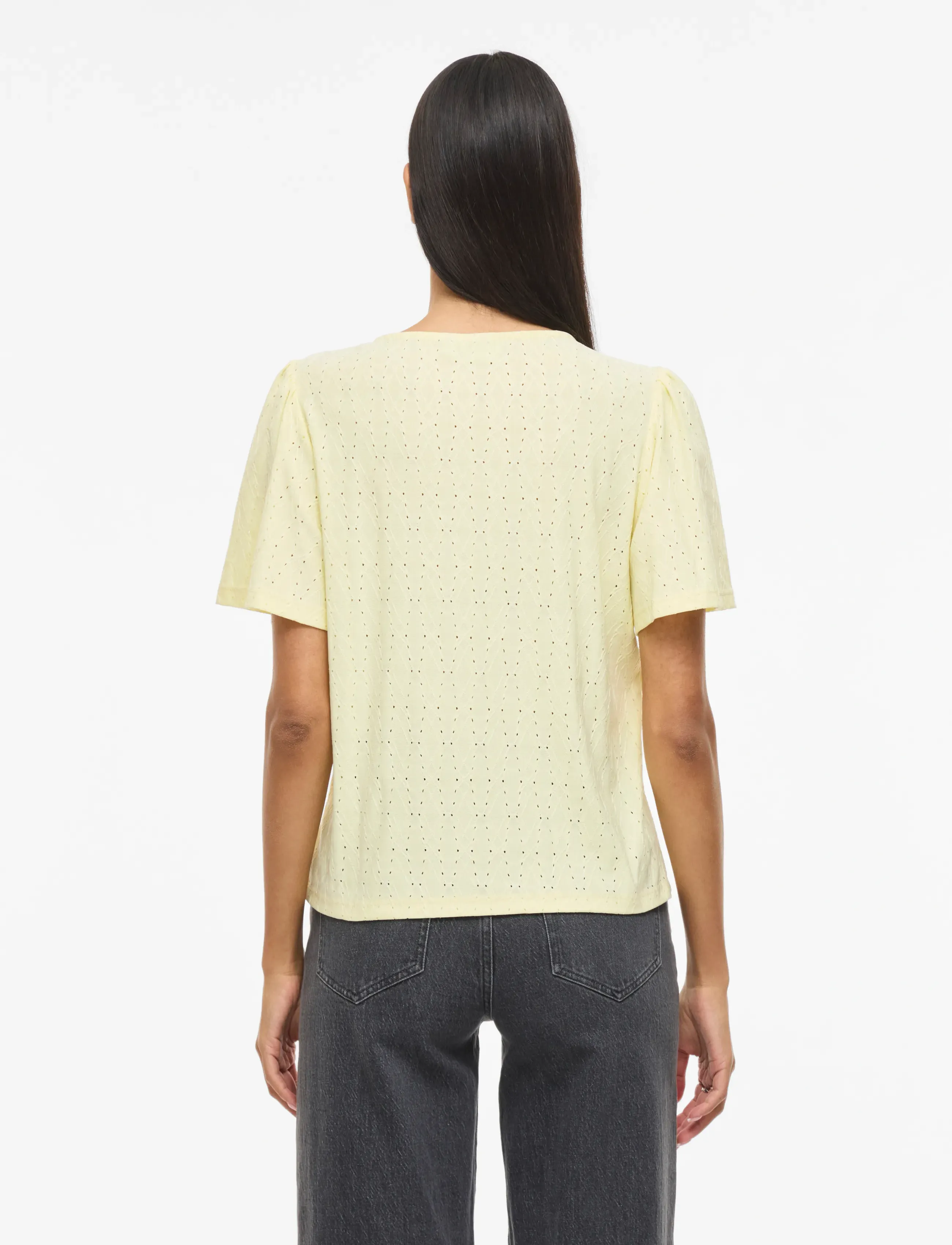 Vila - VIBELLI O-NECK S/S TOP - NOOS - kortærmede bluser - pastel yellow - 3