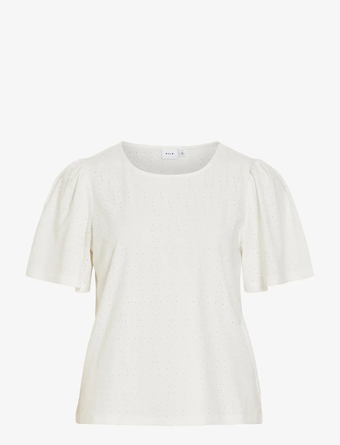 Vila - VIBELLI O-NECK S/S TOP - NOOS - kurzämlige blusen - snow white - 1