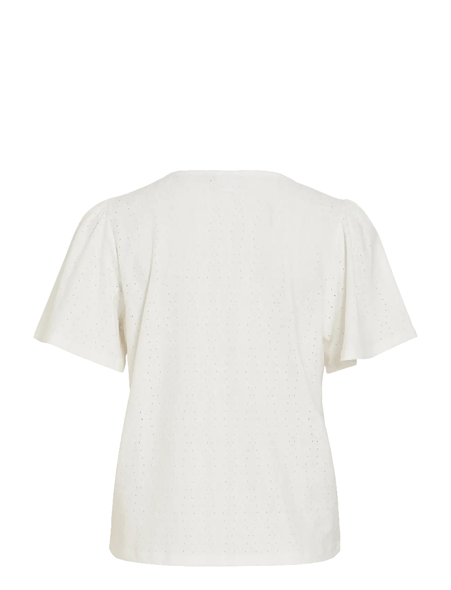 Vila - VIBELLI O-NECK S/S TOP - NOOS - palaidinės trumpomis rankovėmis - snow white - 2