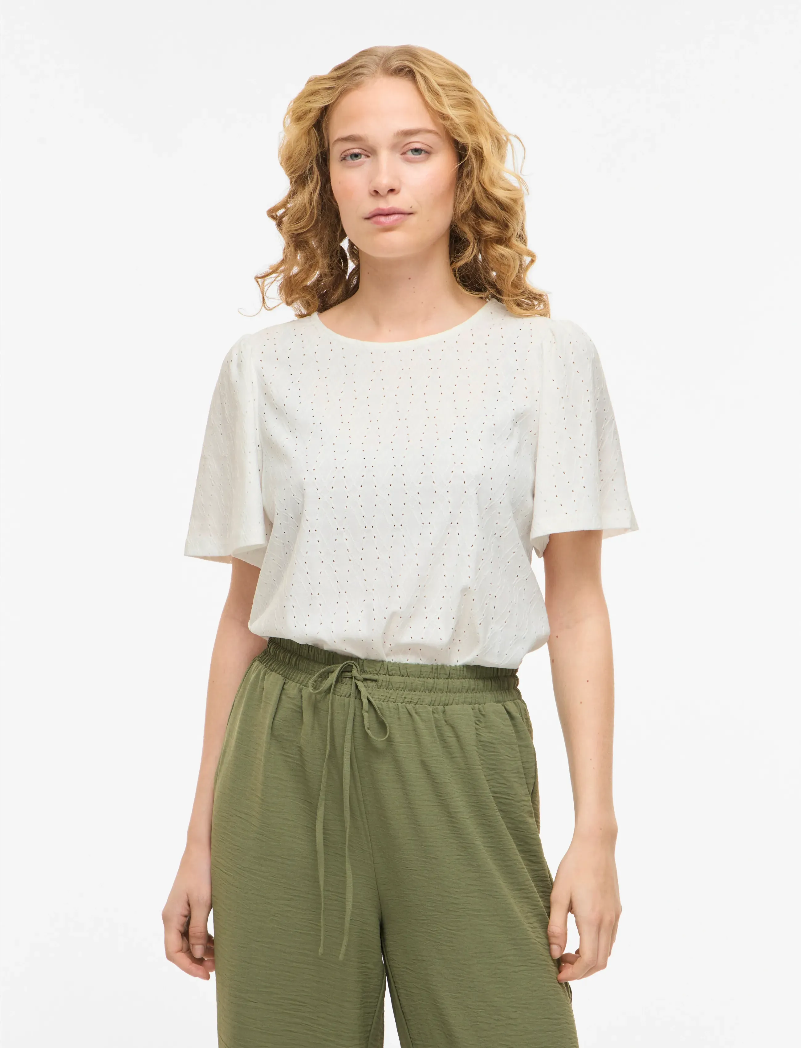 Vila VIBELLI O-NECK S/S TOP - NOOS - Blusen - SNOW WHITE / white