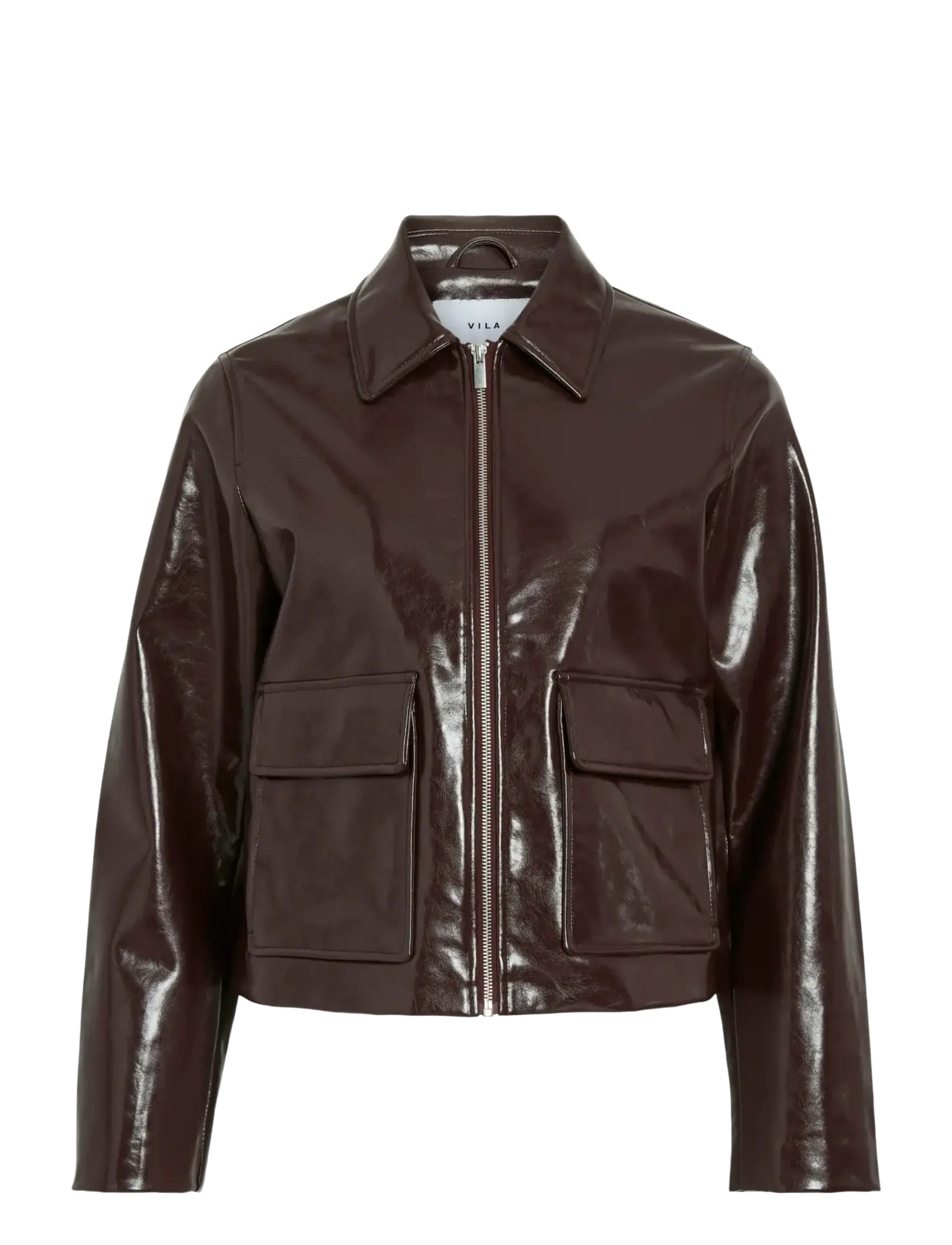 VILA Vijenora L/S Zip Kurz Jacke Braun - 38 - Damen
