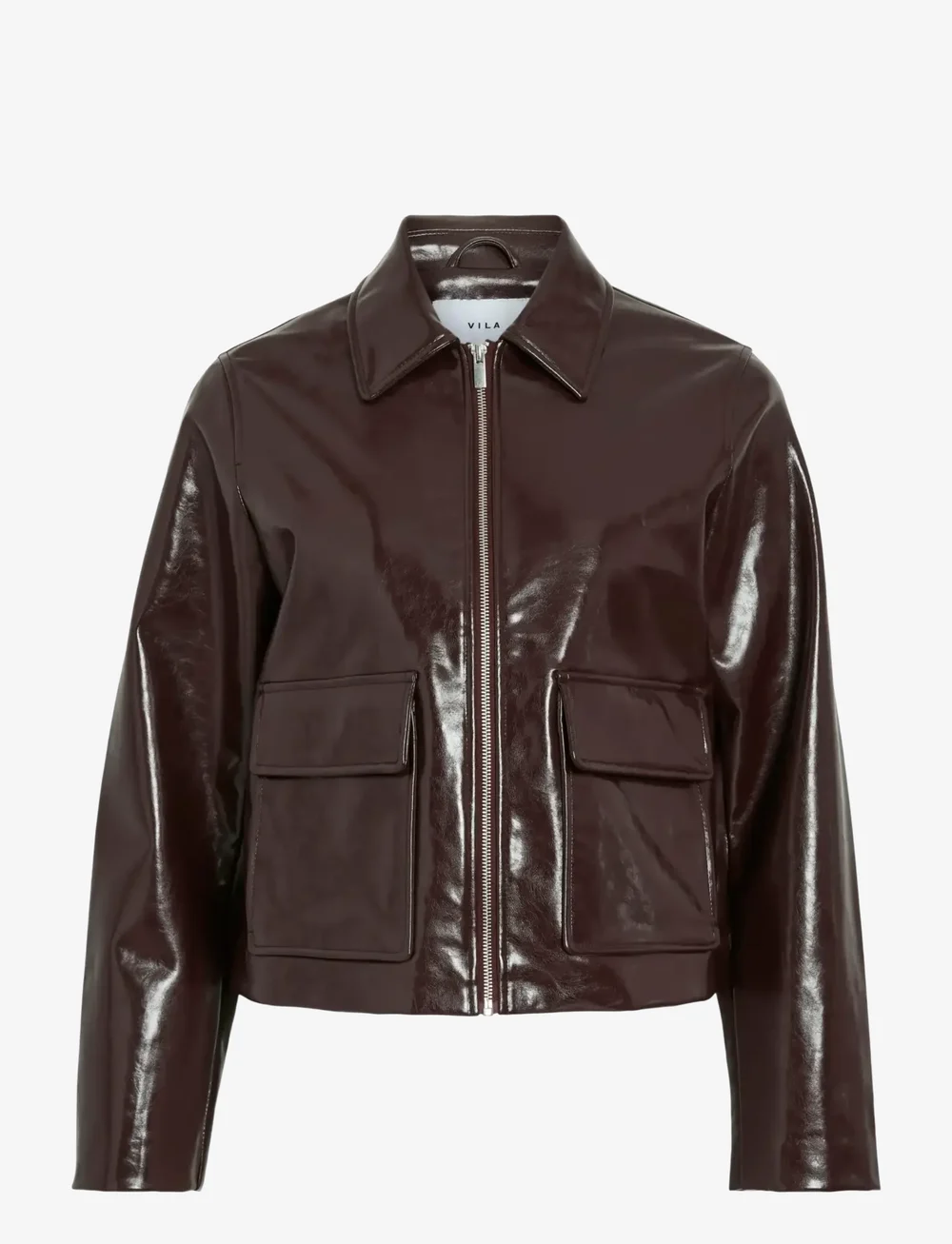 Vila - VIJENORA L/S ZIP SHORT JACKET - nahktagid - fig - 1