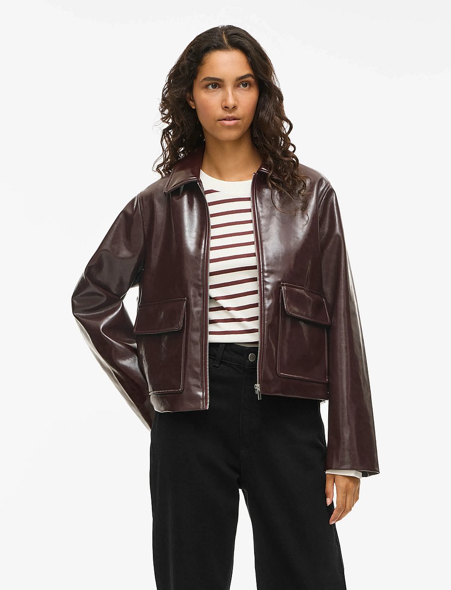 Vila - VIJENORA L/S ZIP SHORT JACKET - frühlingsjacken - fig - 0