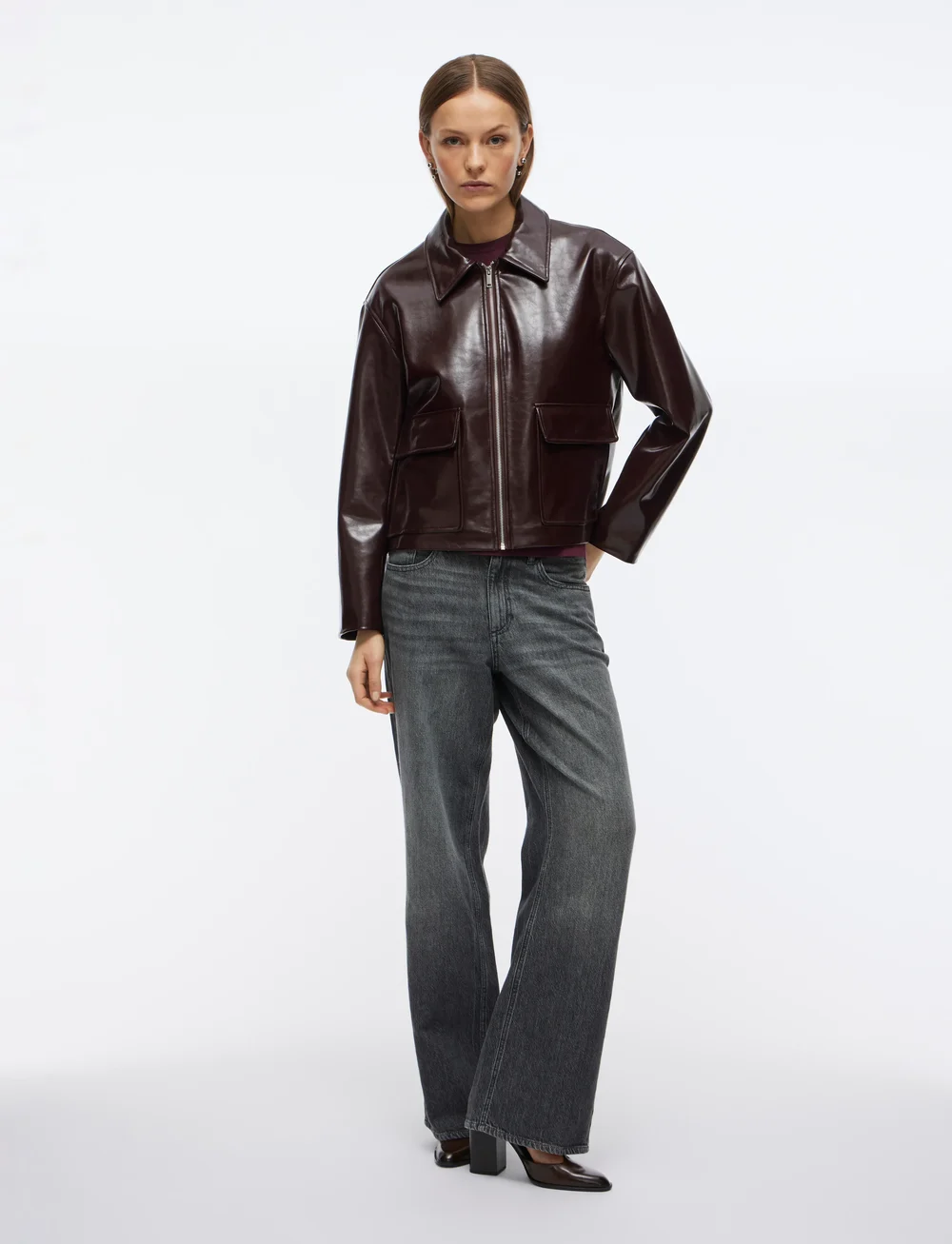 Vila - VIJENORA L/S ZIP SHORT JACKET - nahktagid - fig - 4