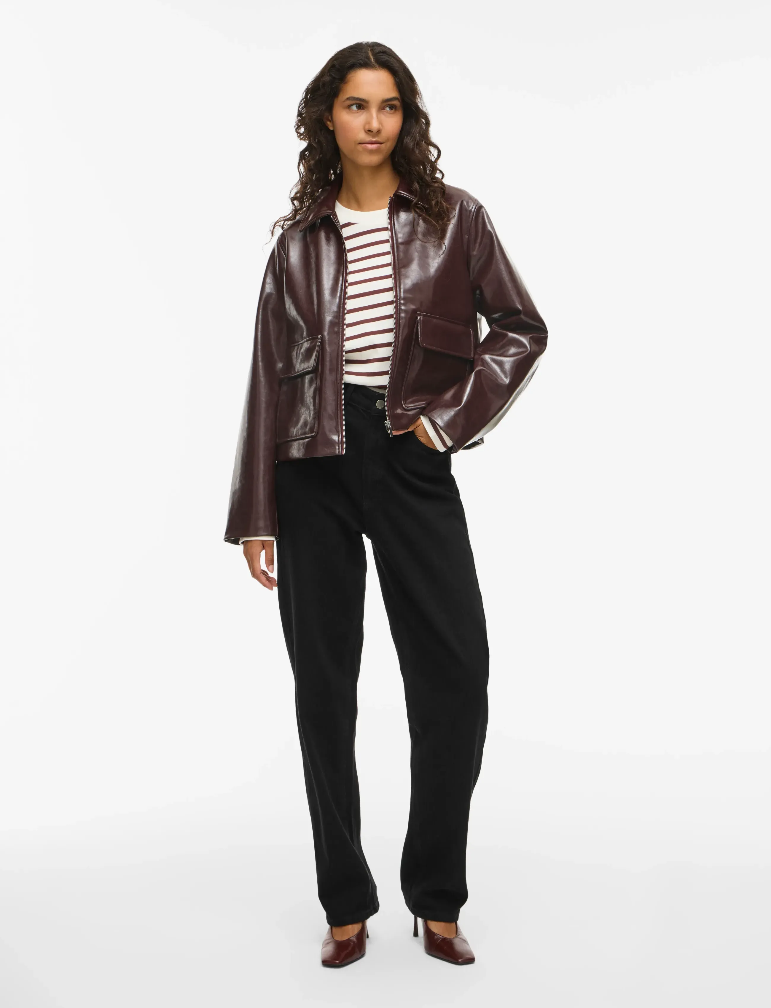 Vila - VIJENORA L/S ZIP SHORT JACKET - lederjacken - fig - 5