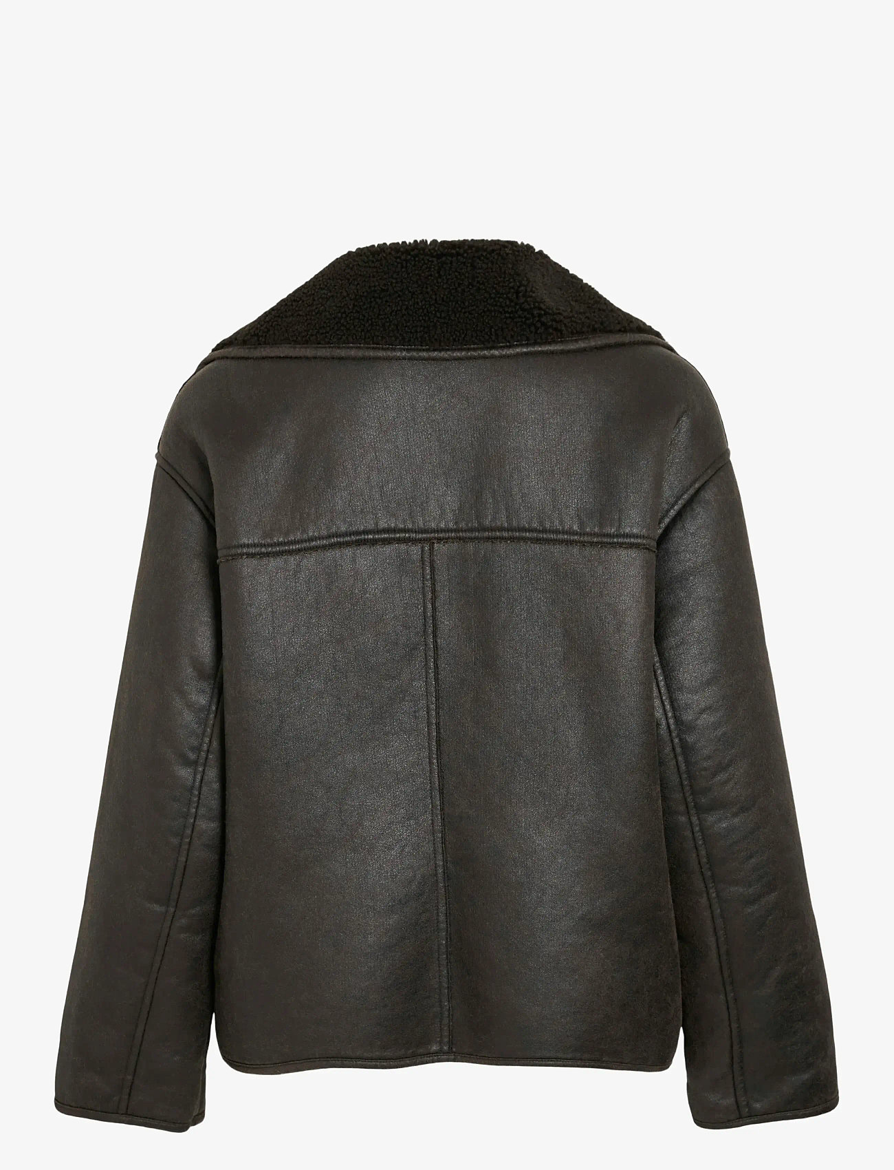 Vila - VIKADERA L/S SHEARLING JACKET - lederjacken - demitasse - 1