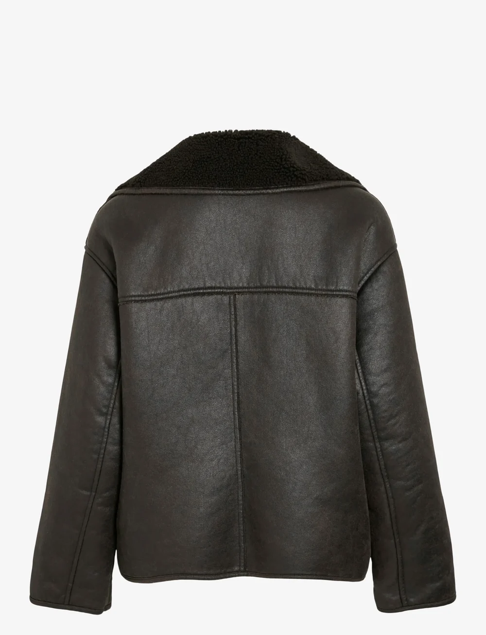 Vila - VIKADERA L/S SHEARLING JACKET - Ādas virsjakas - demitasse - 1