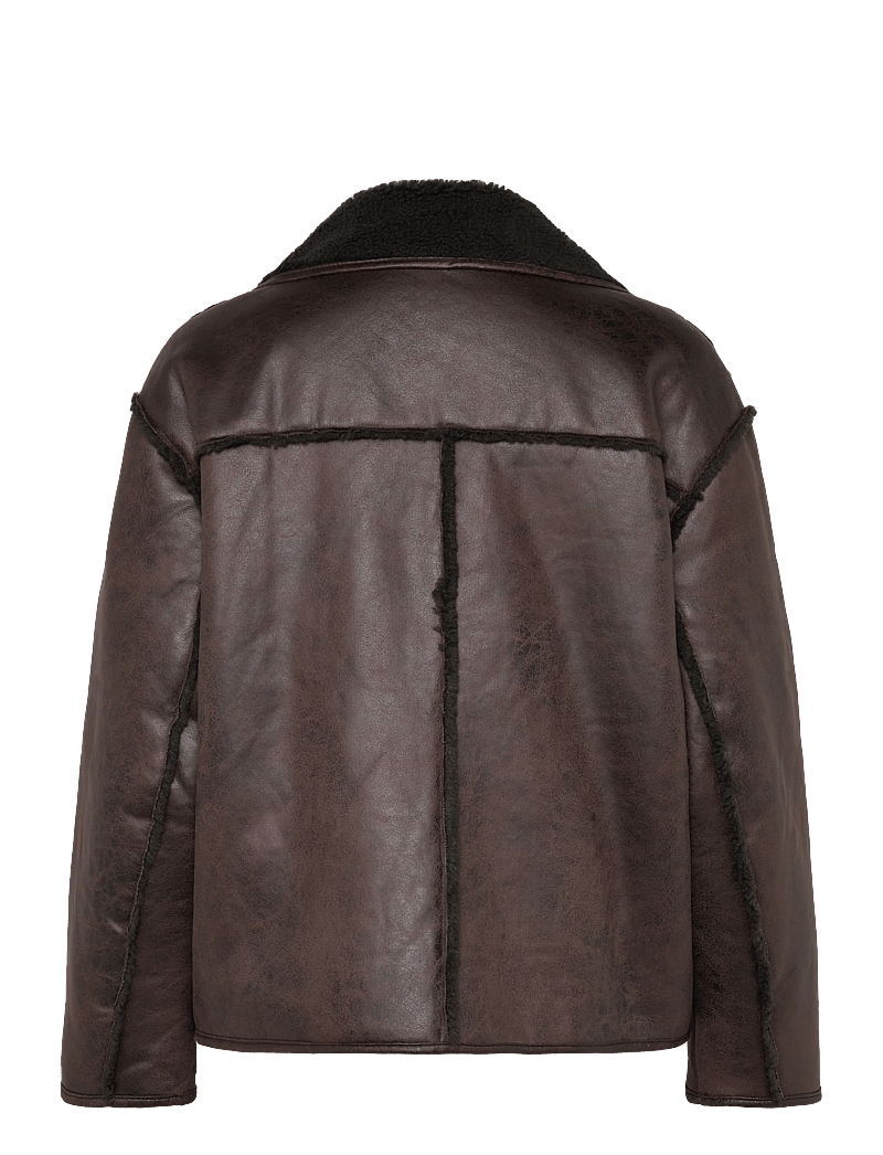 Vila - VIKADERA L/S SHEARLING JACKET - pavasarinės striukės - demitasse - 1