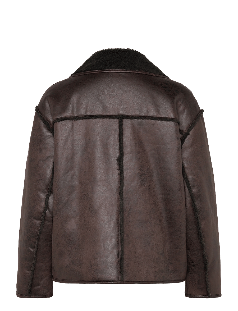 Vila - VIKADERA L/S SHEARLING JACKET - frühlingsjacken - demitasse - 1