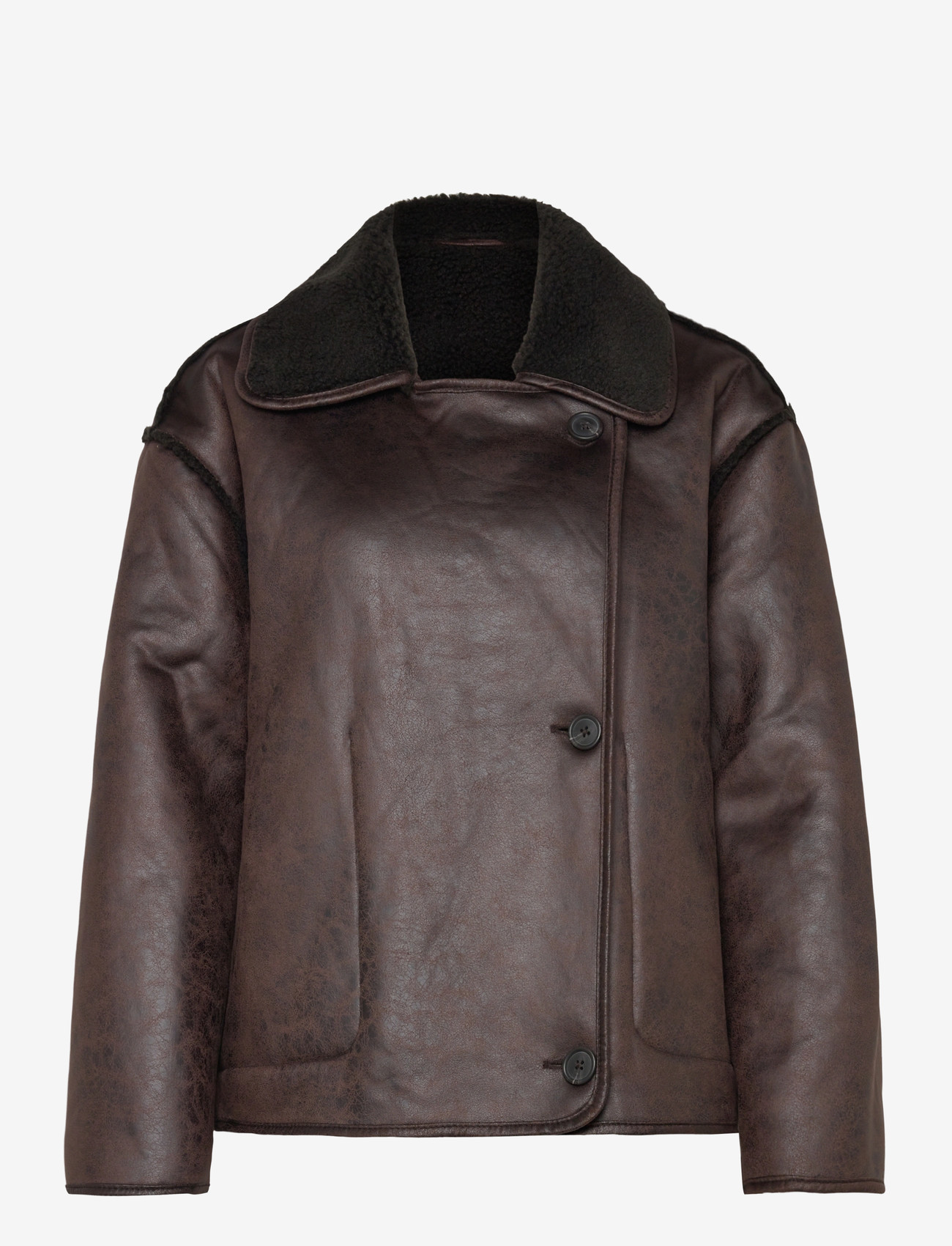 Vila - VIKADERA L/S SHEARLING JACKET - overtøj - demitasse - 2