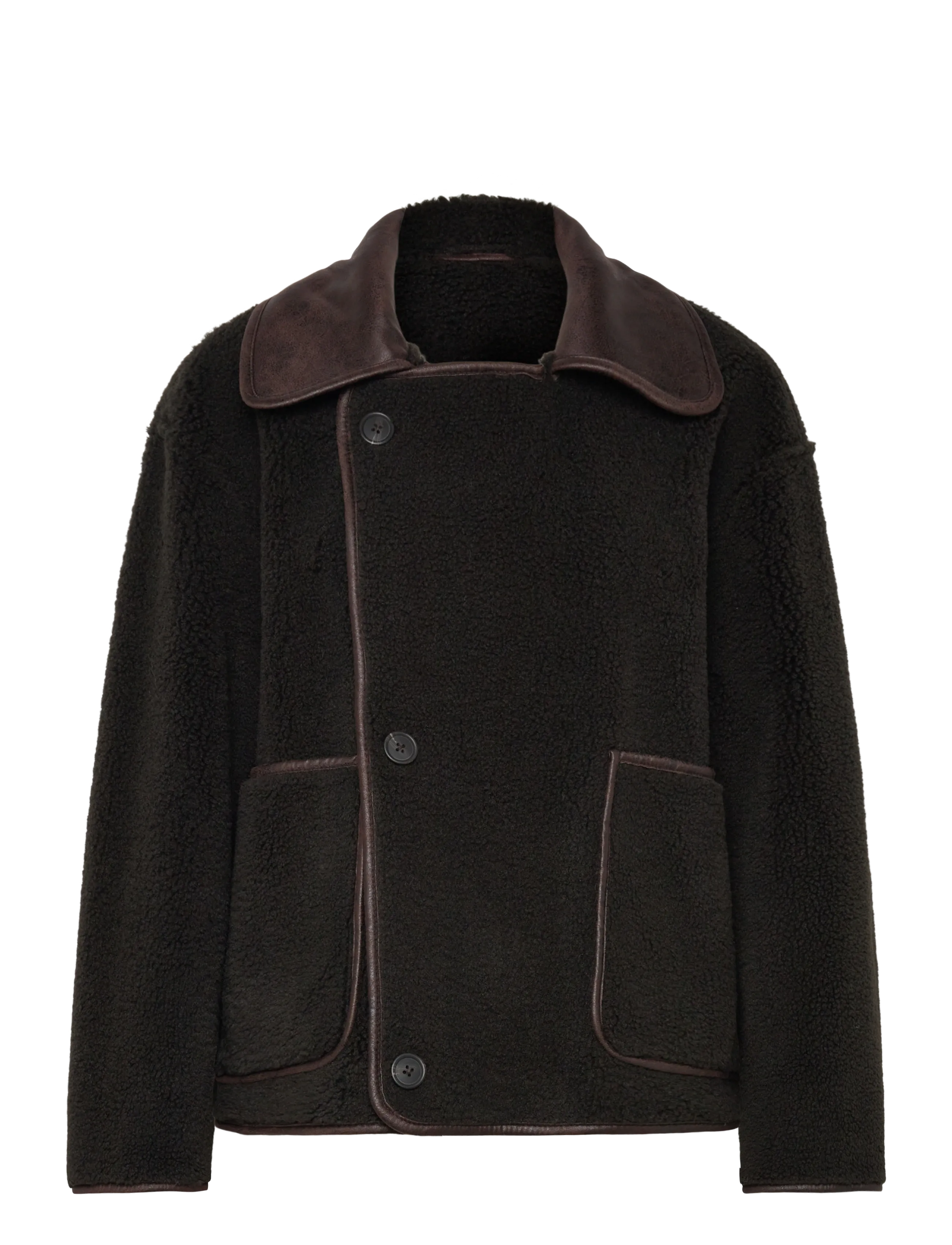 Vila - VIKADERA L/S SHEARLING JACKET - leather jackets - demitasse - 3