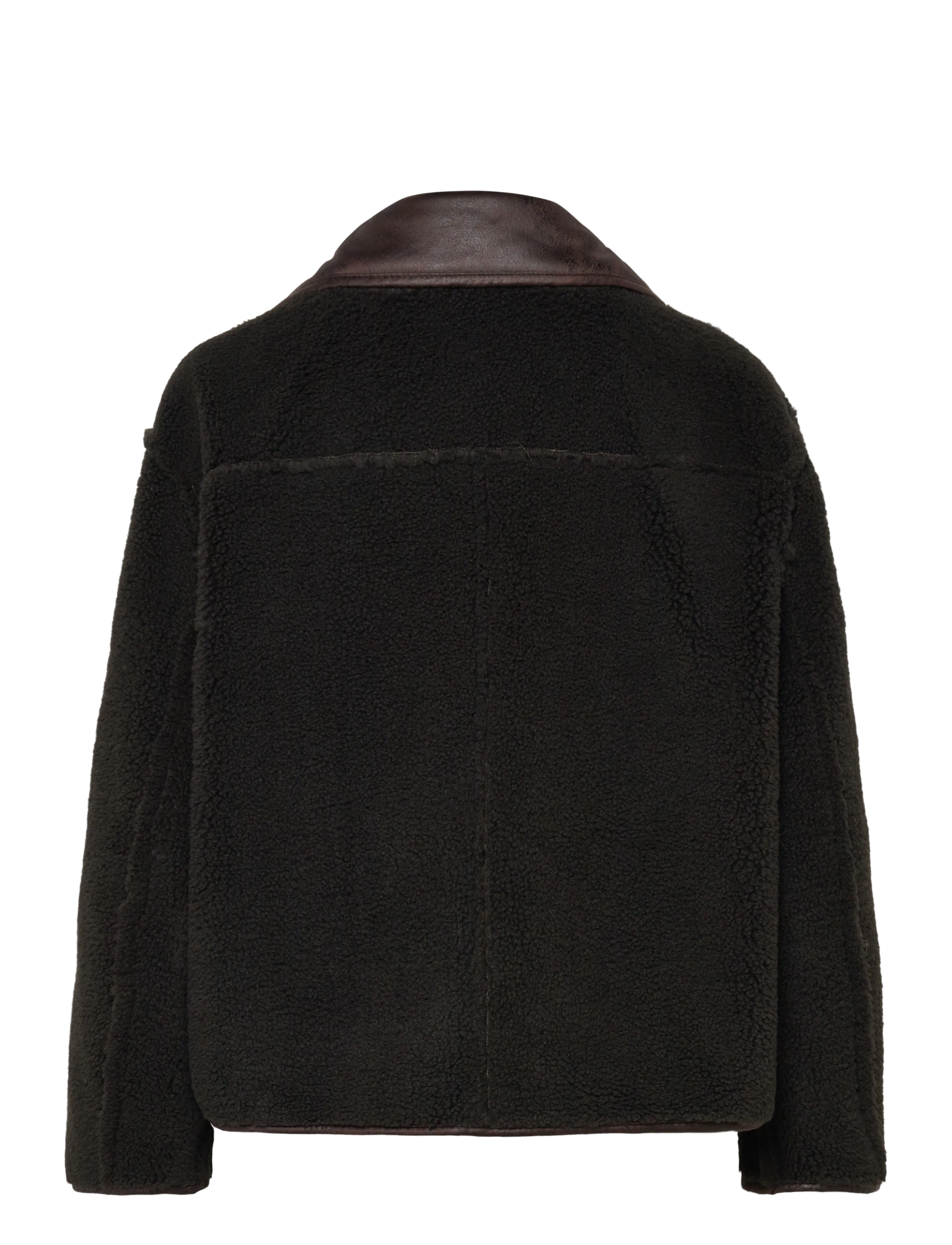 Vila - VIKADERA L/S SHEARLING JACKET - leather jackets - demitasse - 4