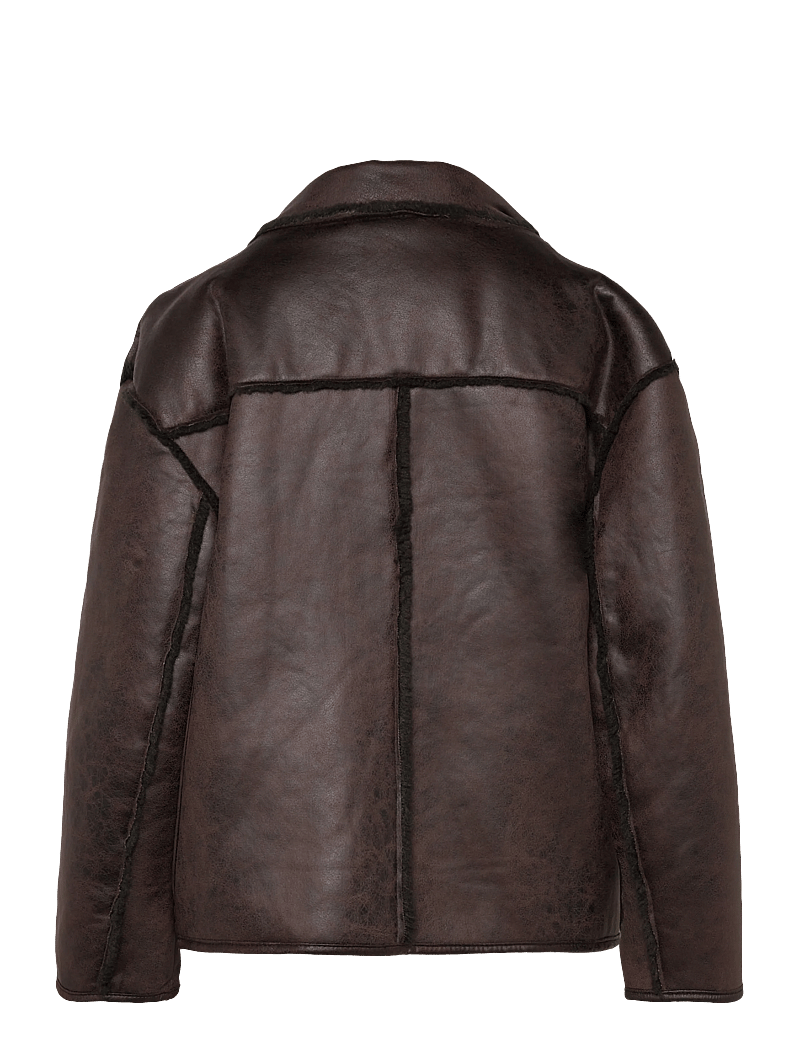 Vila - VIKADERA L/S SHEARLING JACKET - pavasarinės striukės - demitasse - 5