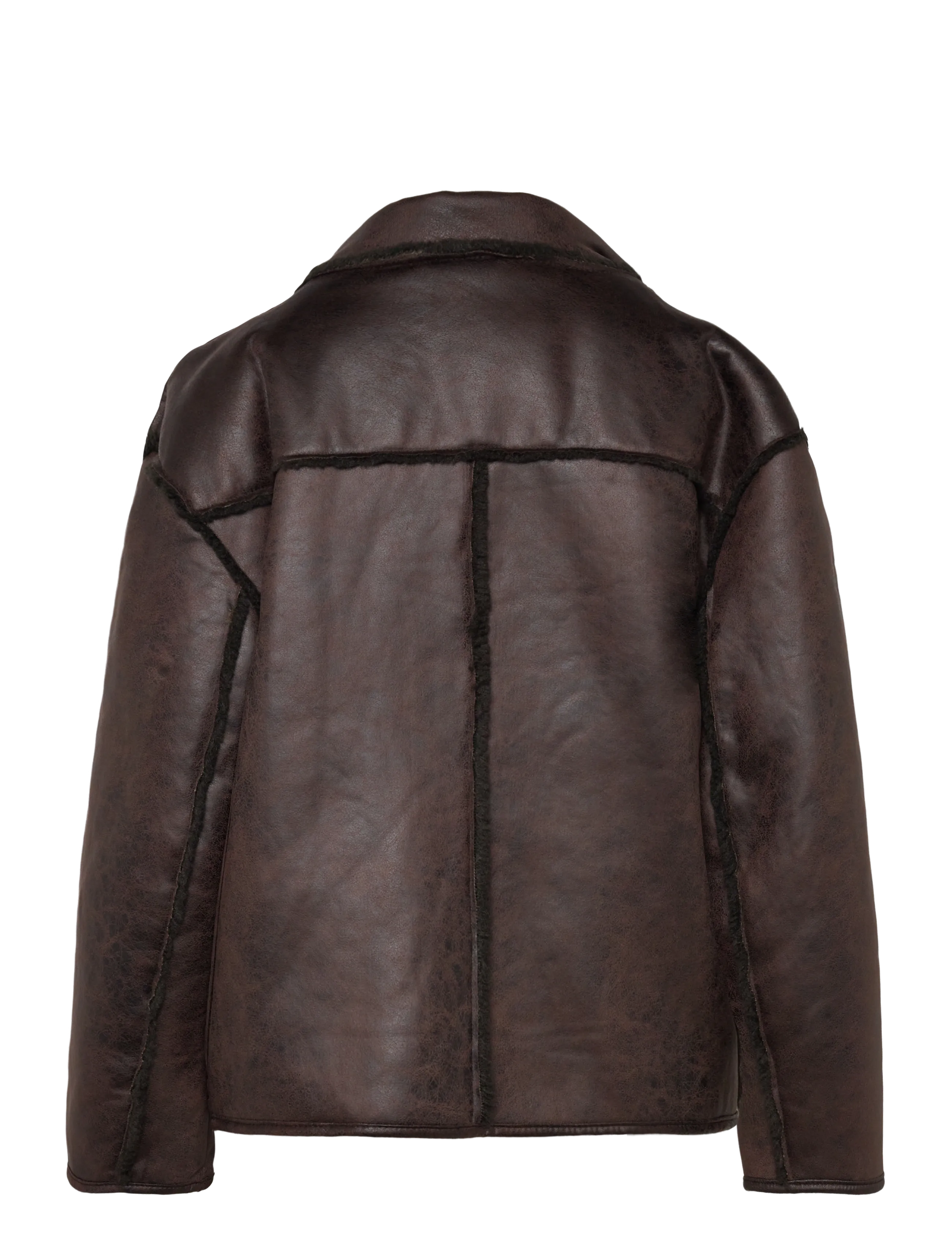 Vila - VIKADERA L/S SHEARLING JACKET - leather jackets - demitasse - 5