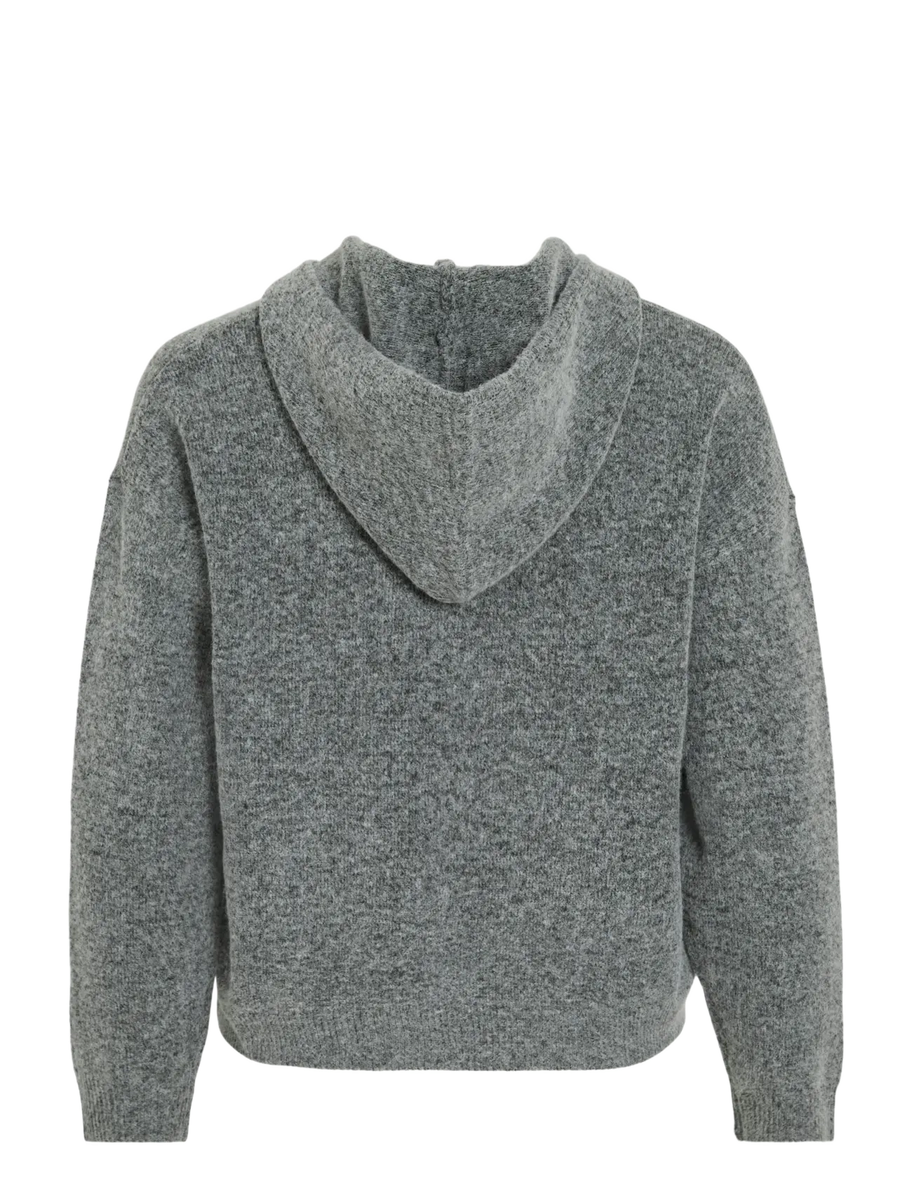 Vila - VICASTI HOODIE L/S BUTTON KNIT TOP - pullover - medium grey melange - 2