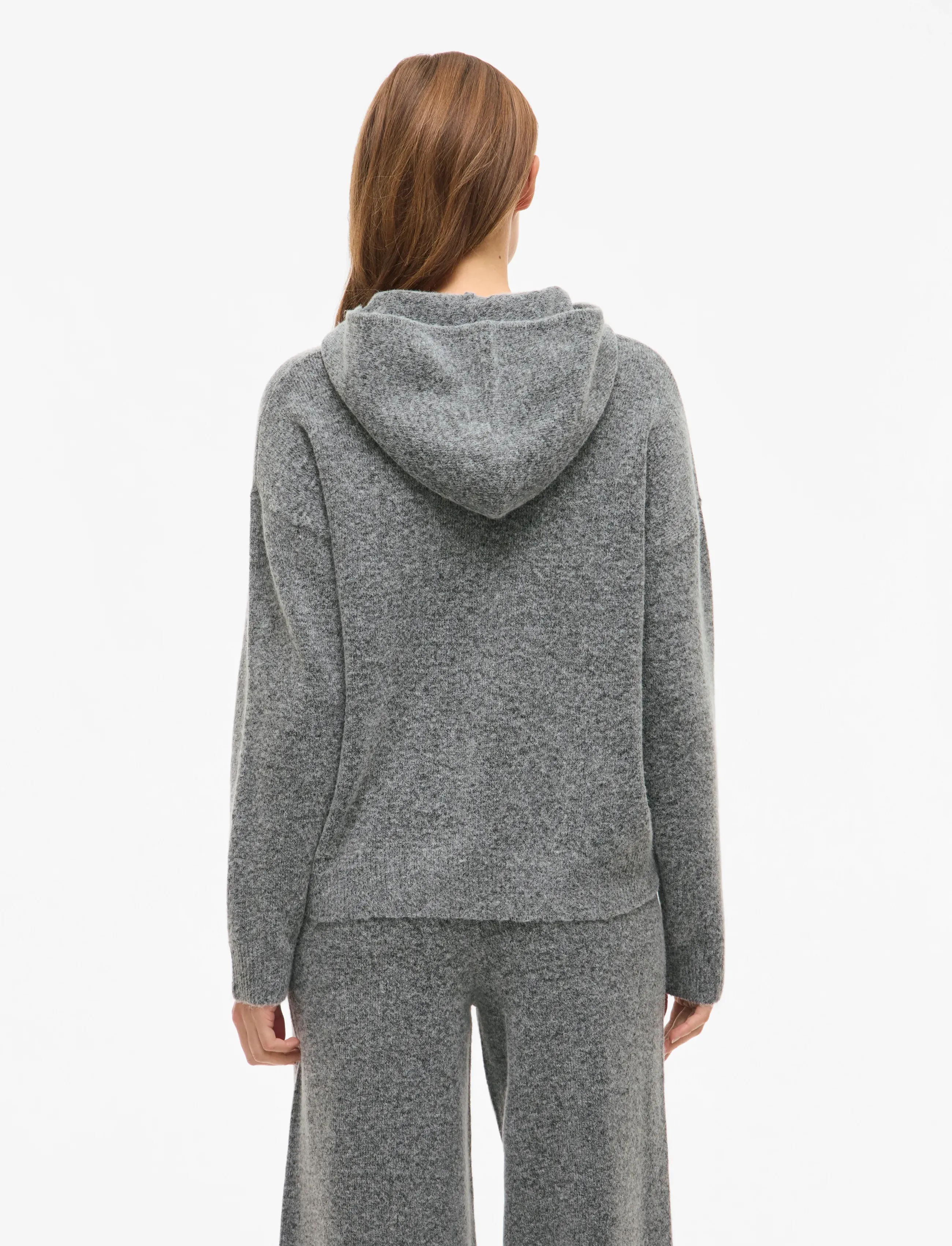 Vila - VICASTI HOODIE L/S BUTTON KNIT TOP - pullover - medium grey melange - 3