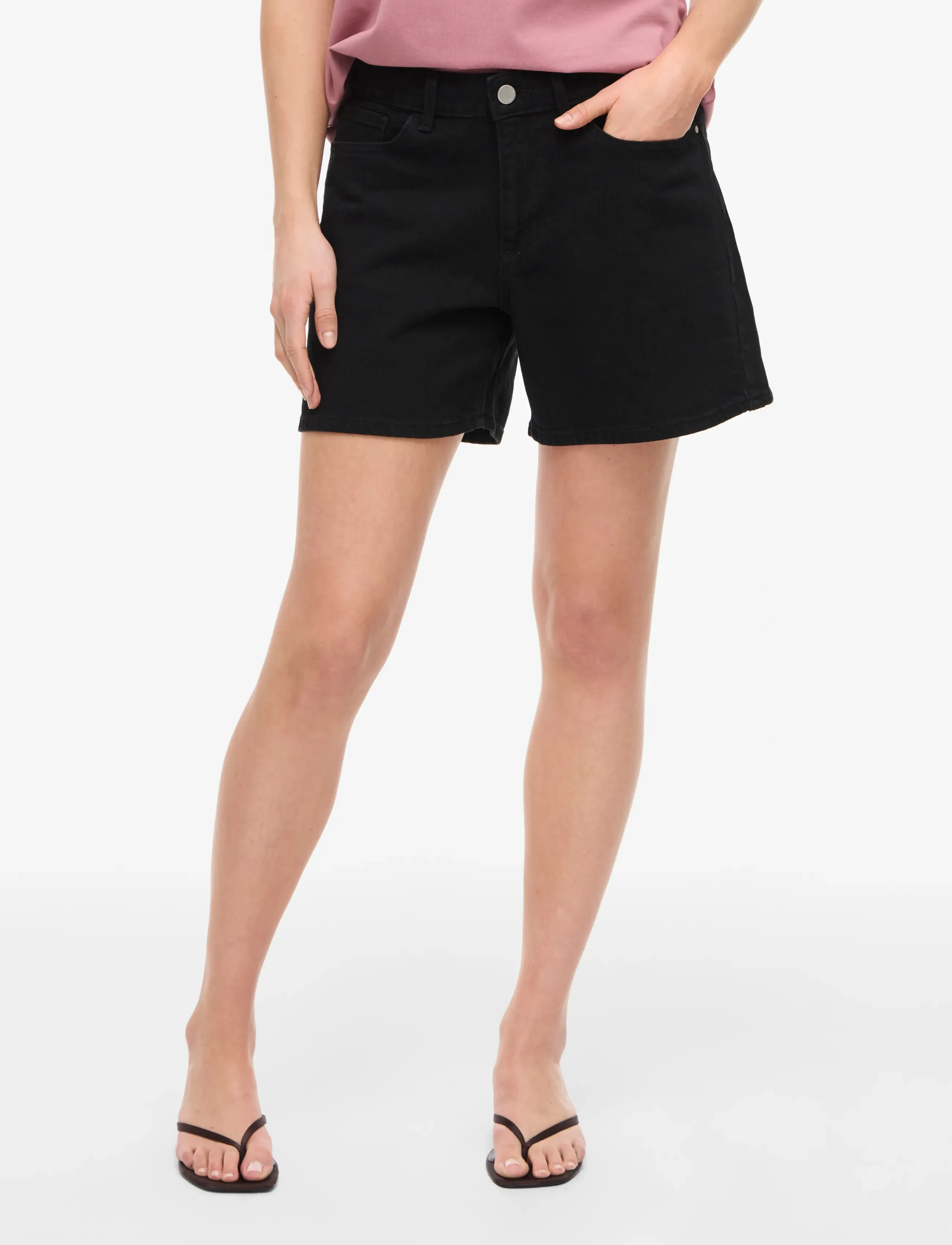 Vila Vijaf Rw Denim Shorts-Noos, 42, Black, Shorts > Denim Shorts, Dame
