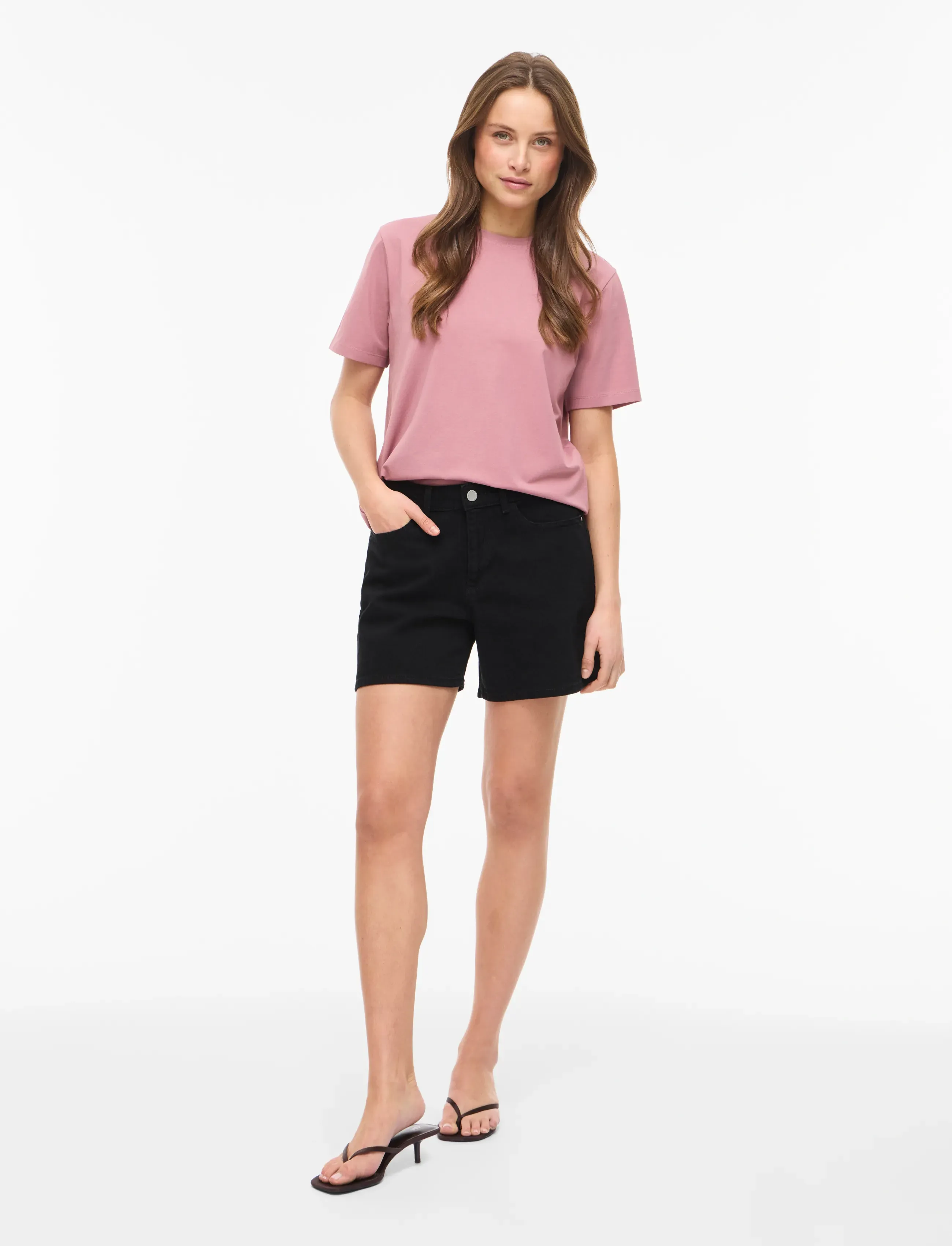 Vila - VIJAF RW DENIM SHORTS-NOOS - lühikesed teksapüksid - black denim - 4