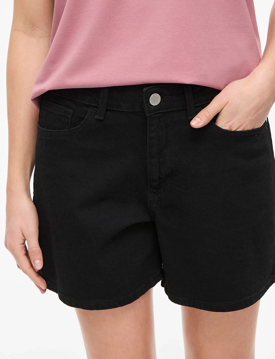 Vila - VIJAF RW DENIM SHORTS-NOOS - lühikesed teksapüksid - black denim - 5