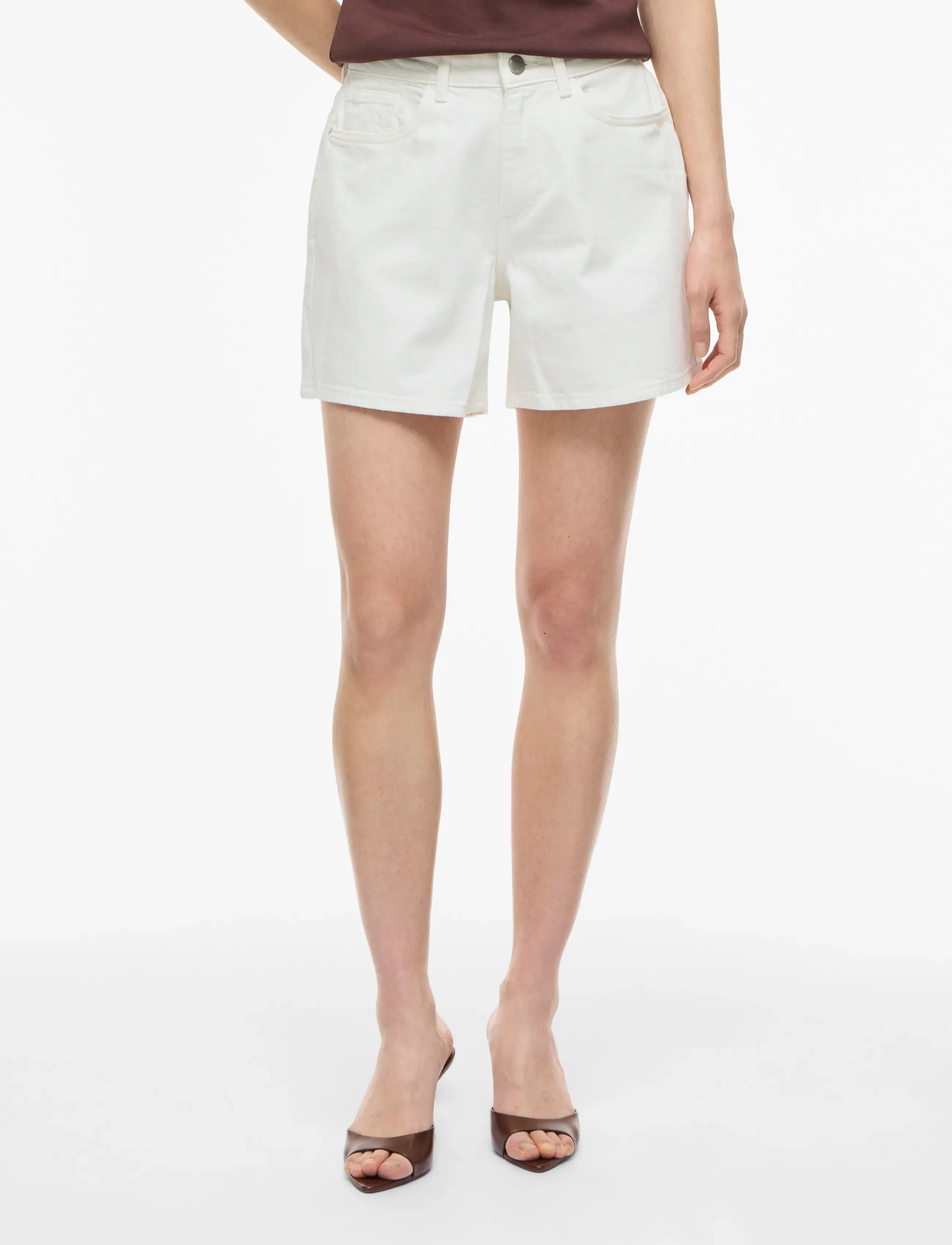 Vila Vijaf Rw Denim Shorts-Noos, 44, Cream, Shorts > Denim Shorts, Dame