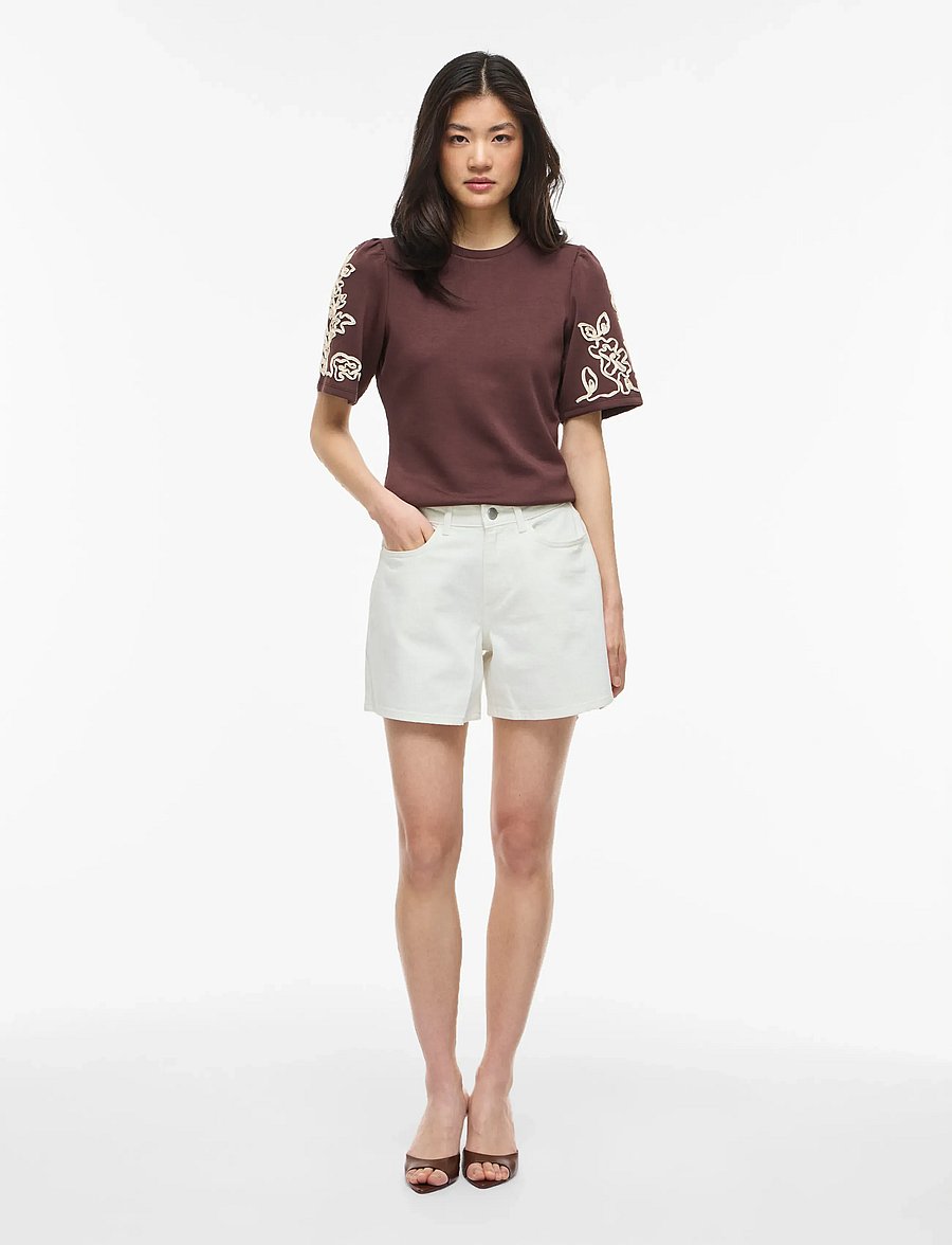 Vila - VIJAF RW DENIM SHORTS-NOOS - jeansshorts - cloud dancer - 4