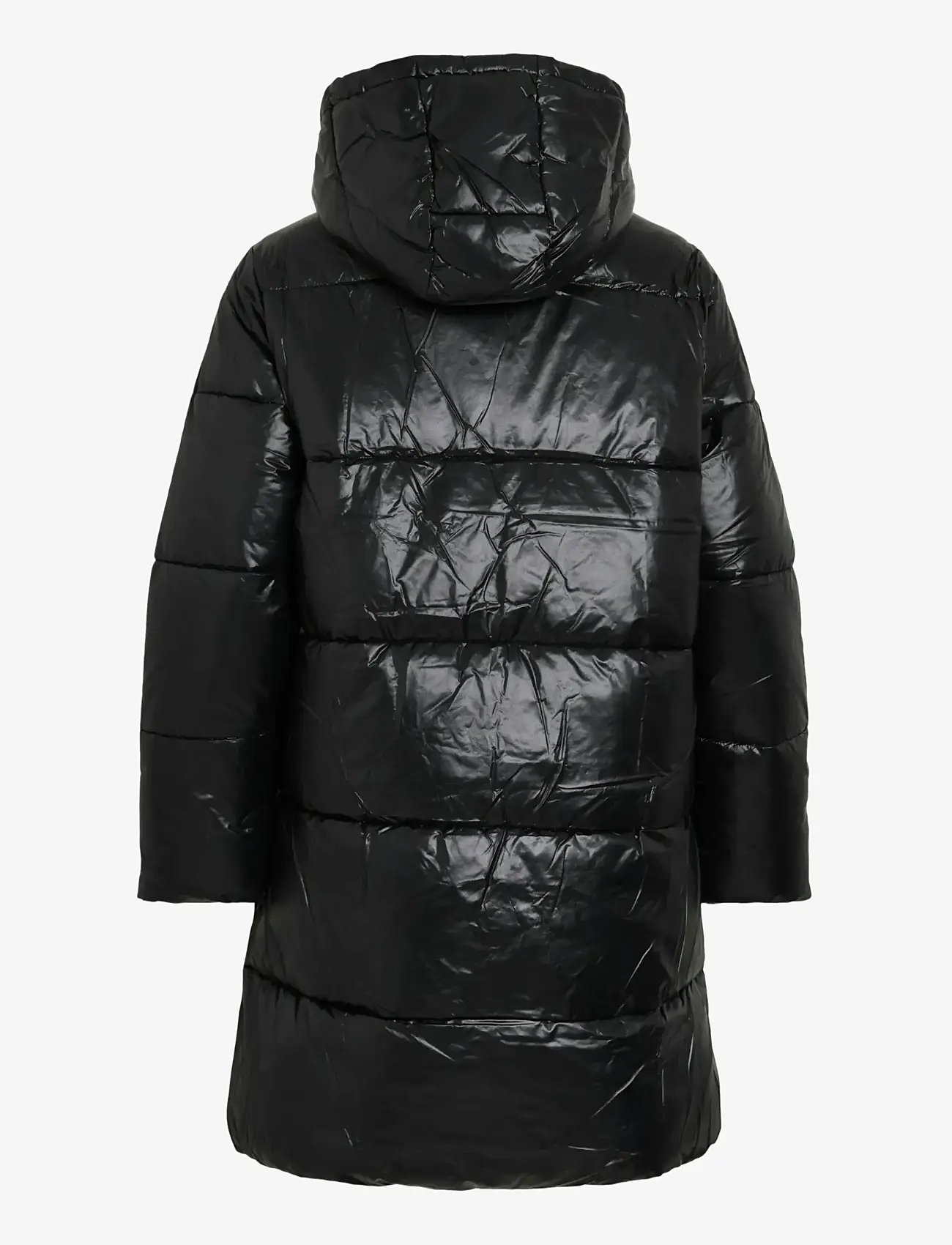 Vila - VILIDDA L/S HOOD SHINNY PUFFER JACKET - winter jackets - black - 2
