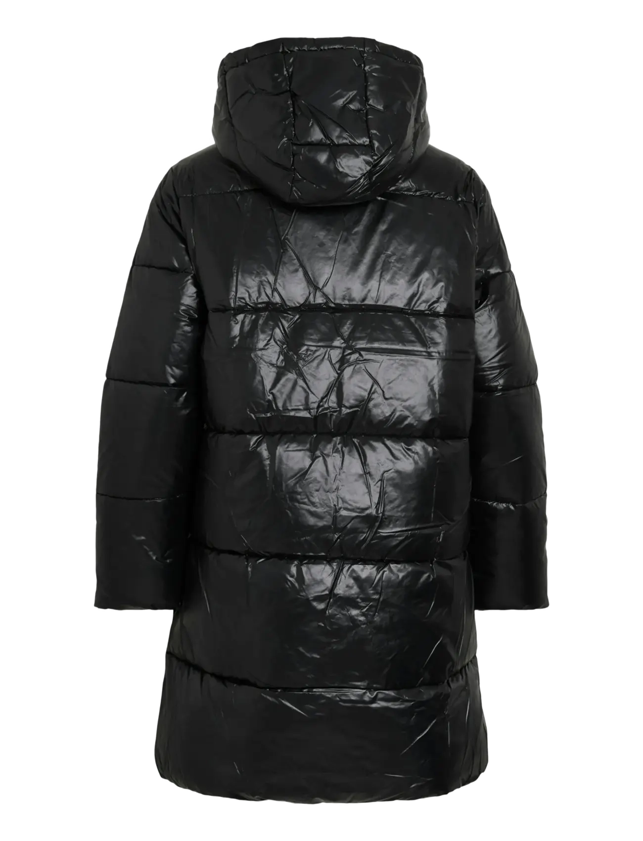 Vila - VILIDDA L/S HOOD SHINNY PUFFER JACKET - winter jackets - black - 2