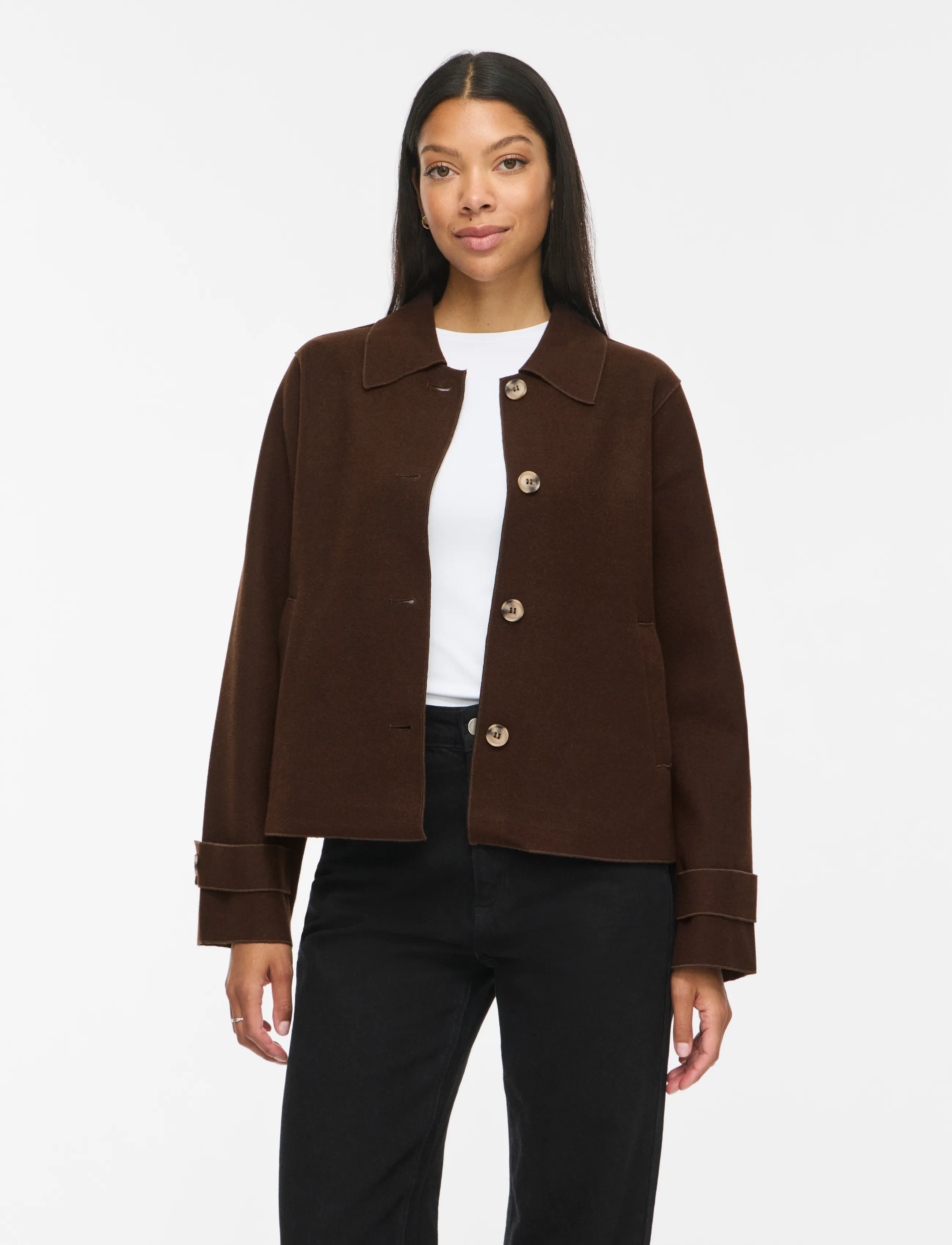 Vila VIJUICE L/S SHORT JACKET - NOOS - Jacken - COFFEE BEAN / brown