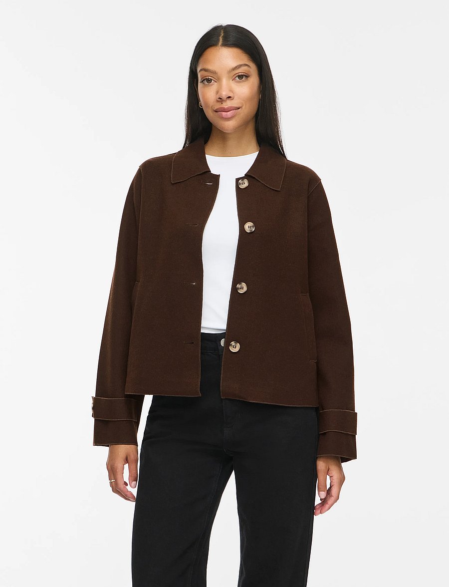 Vila - VIJUICE L/S SHORT JACKET - NOOS - coffee bean - 0